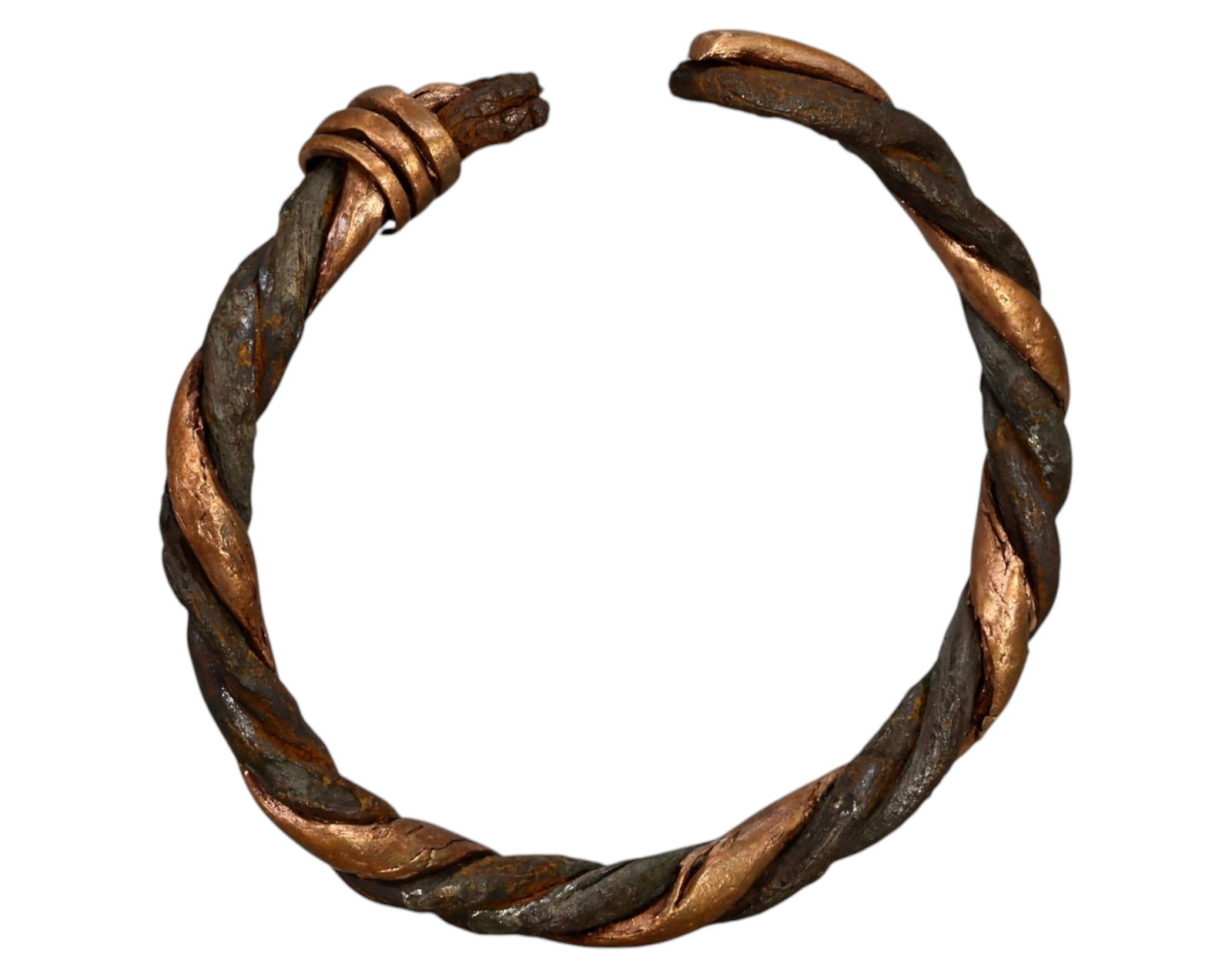 WEST AFRICA: Twisted Copper and Iron Currency Bracelet, c. 18th-19th Century (1 of 2)