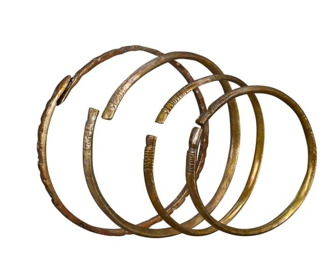 WEST AFRICA: Set of 4 Bronze Currency Bracelets, c. 17th-19th Century (1 of 5)
