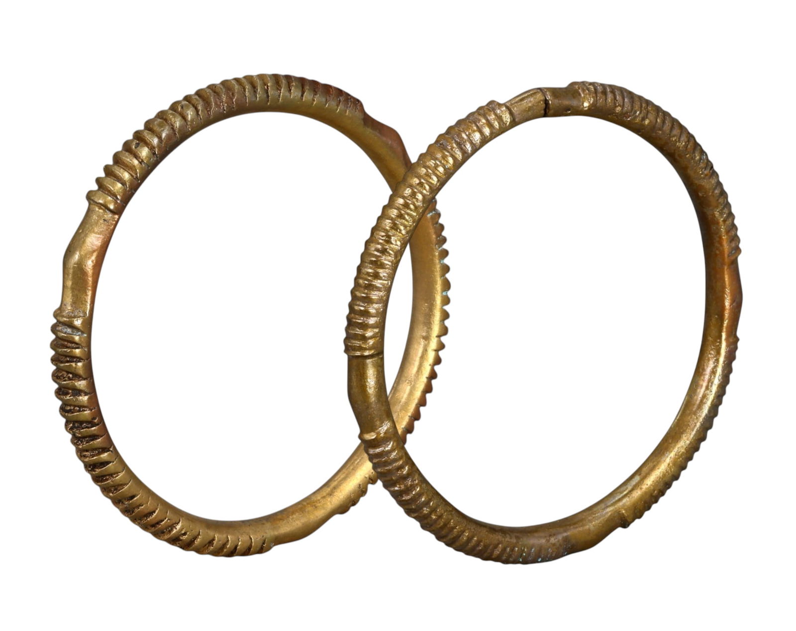 WEST AFRICA: Edo-Benin Kingdom Brass Currency Manillas (Pair), c. 16th-19th Century (1 of 3)