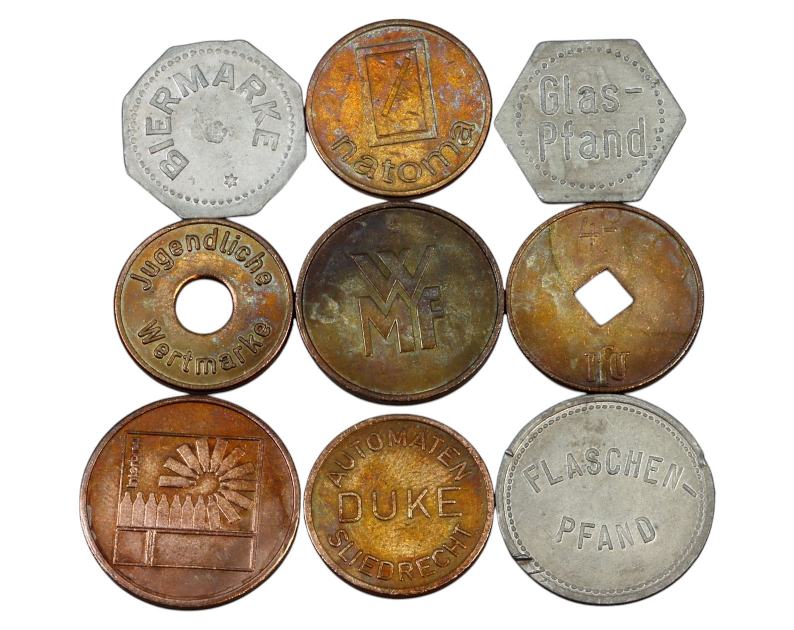GERMANY & NETHERLANDS: Assorted Beer, Utility & Vending Tokens - Brass & Aluminum, 20th C. (9 (1 of 3)