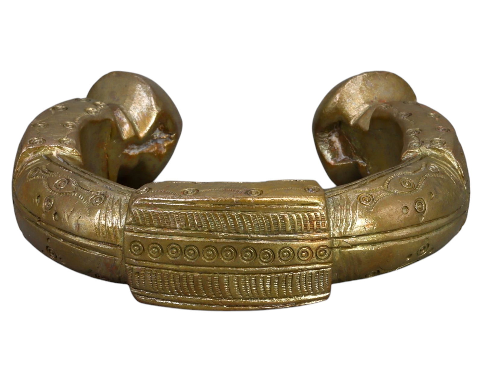 WEST AFRICA: Large Decorated Manilla Trade Currency - Bronze, 18th-19th Century (1 of 4)