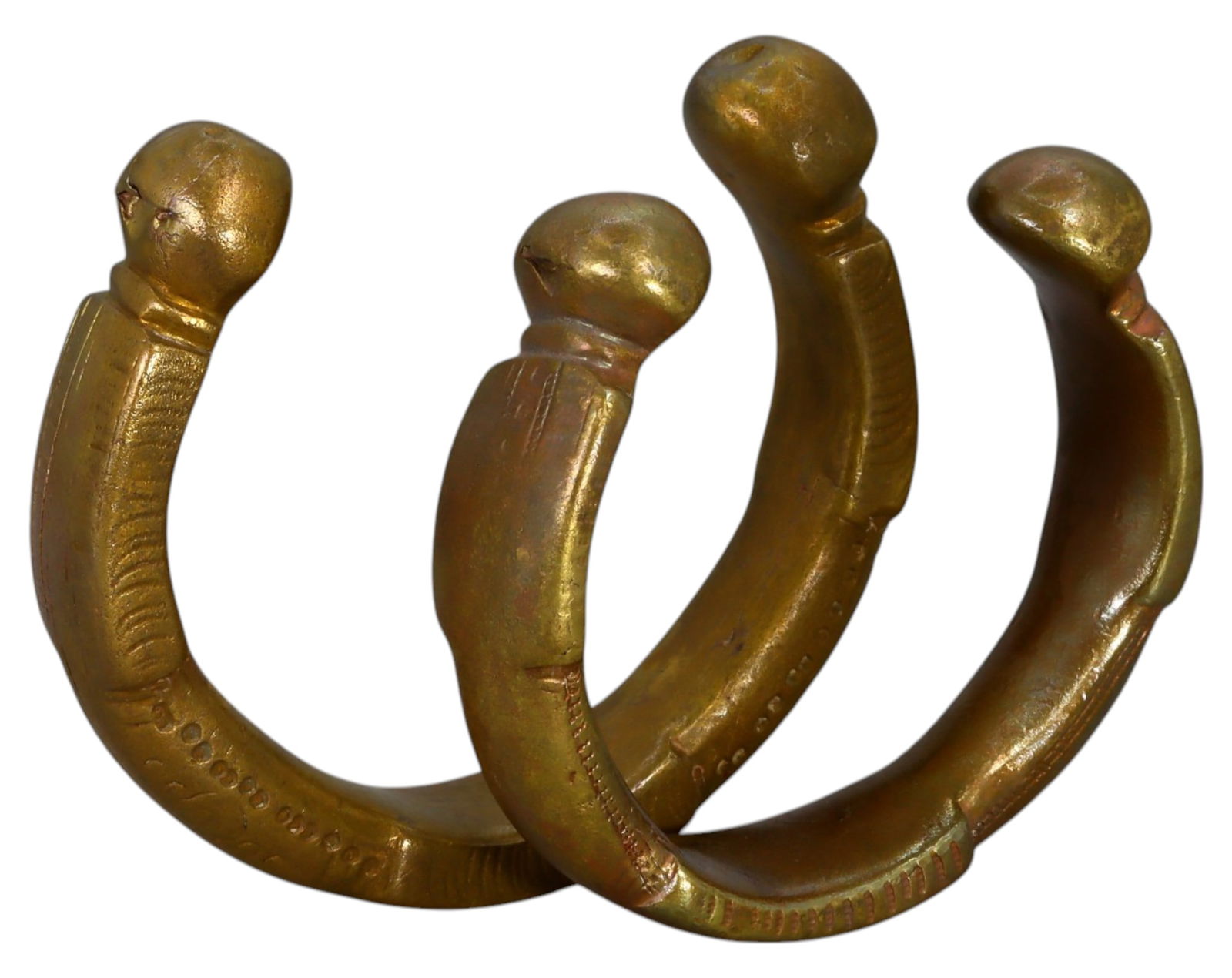 NIGERIA: Pair of King Manillas - Bronze Prestige Currency, 19th-20th Century (1 of 2)