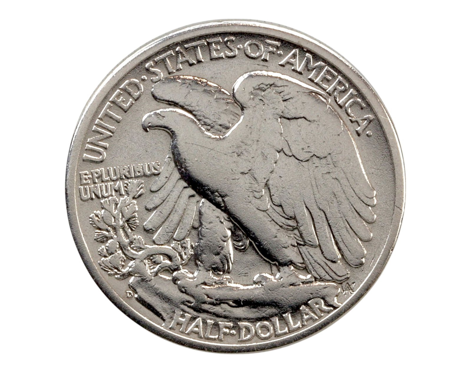 USA: Silver Walking Liberty Half Dollar Coin - 1938-D, 3cm, 12.2g (1 of 3)