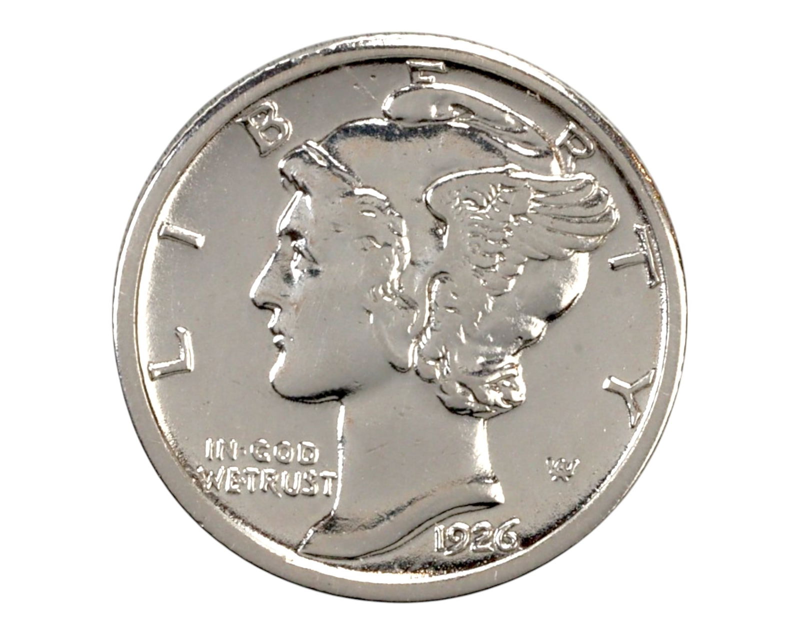 USA: Mercury Dime Silver 10 Cents Coin - San Francisco Mint, 1926-S (1 of 3)