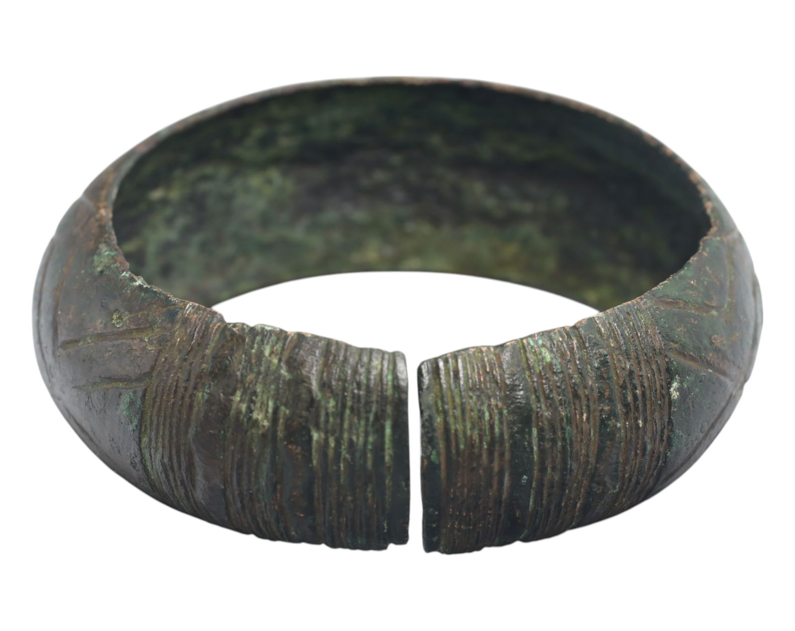 WEST AFRICA: Igbo Bronze Open Currency Bracelet - 19th Century, 133g, 8-8.5cm (1 of 5)