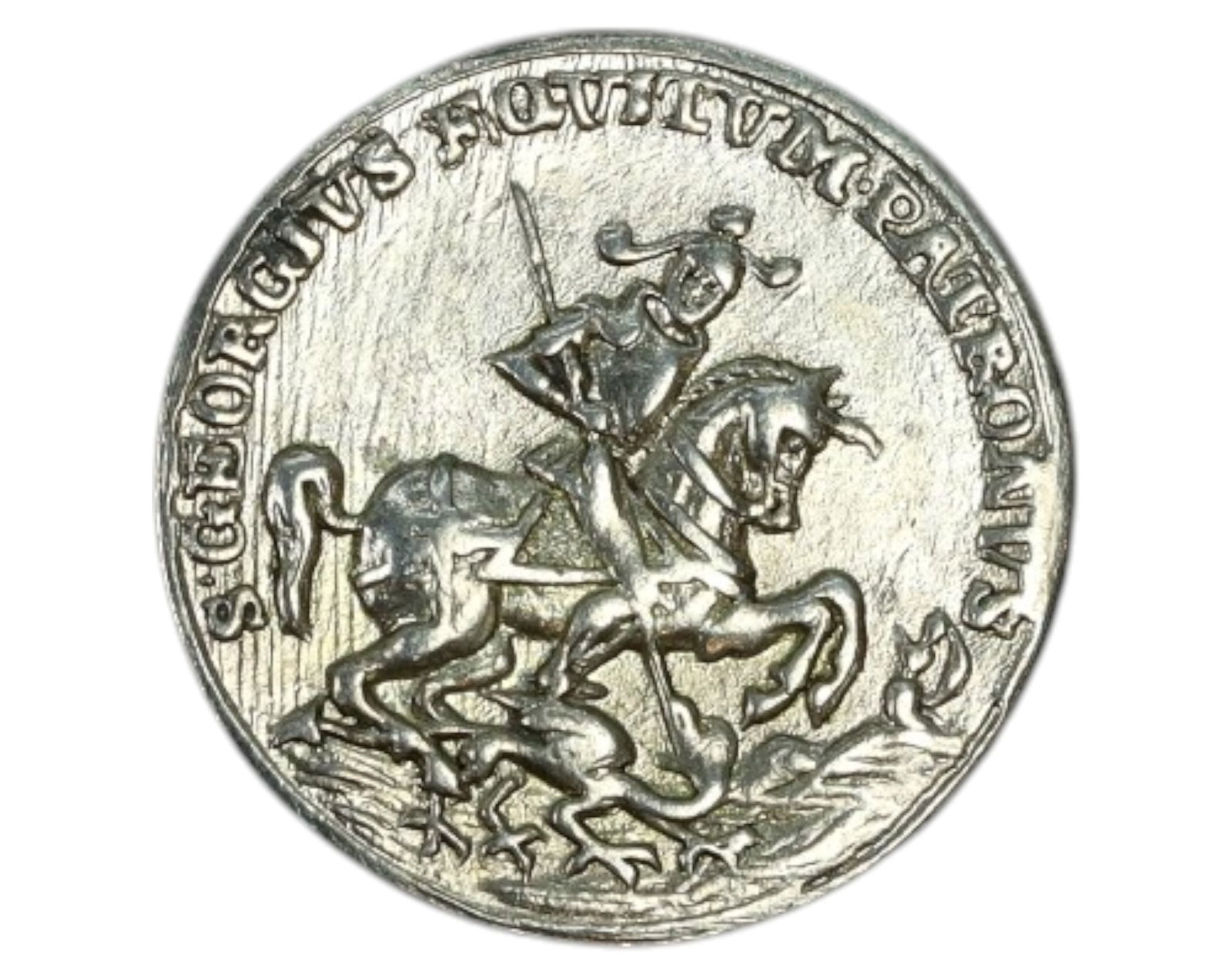 ENGLAND: St. George & the Dragon - Silver Token Coin, 16mm, 1.3g (1 of 3)