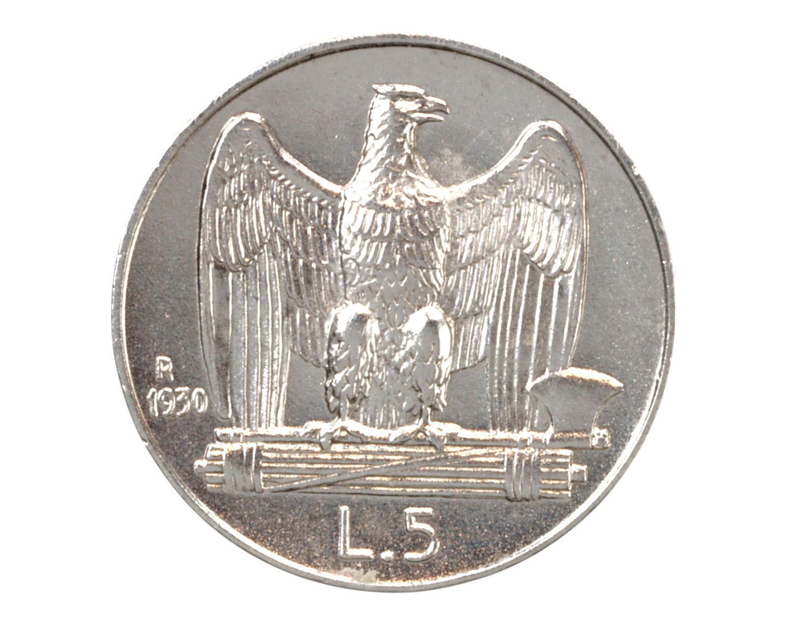 ITALY: Vittorio Emanuele III Silver 5 Lire Coin - Rome Mint, 1930 R, 2.3cm, 4.9g (1 of 3)