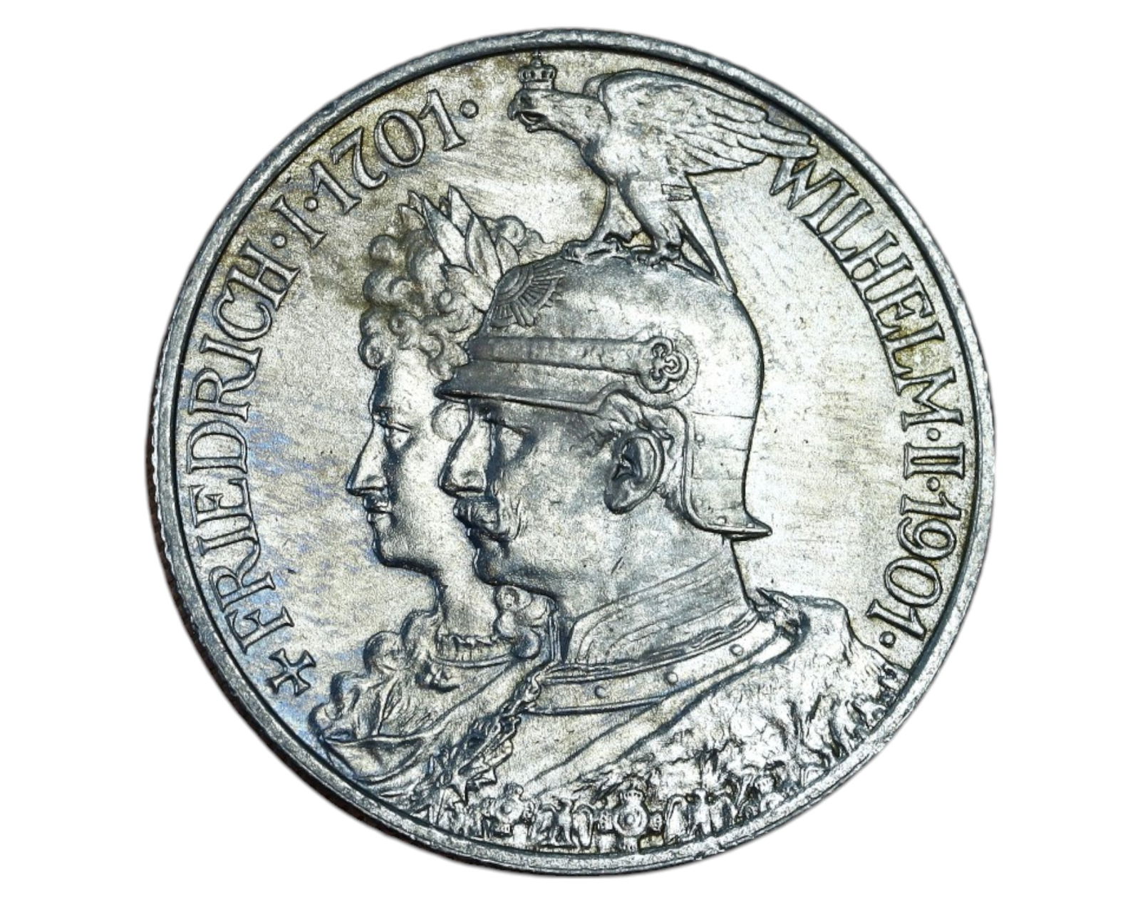 GERMANY: German Empire - 2 Mark, 1901 A "Prussia, 200 Years" Silver Coin (1 of 3)