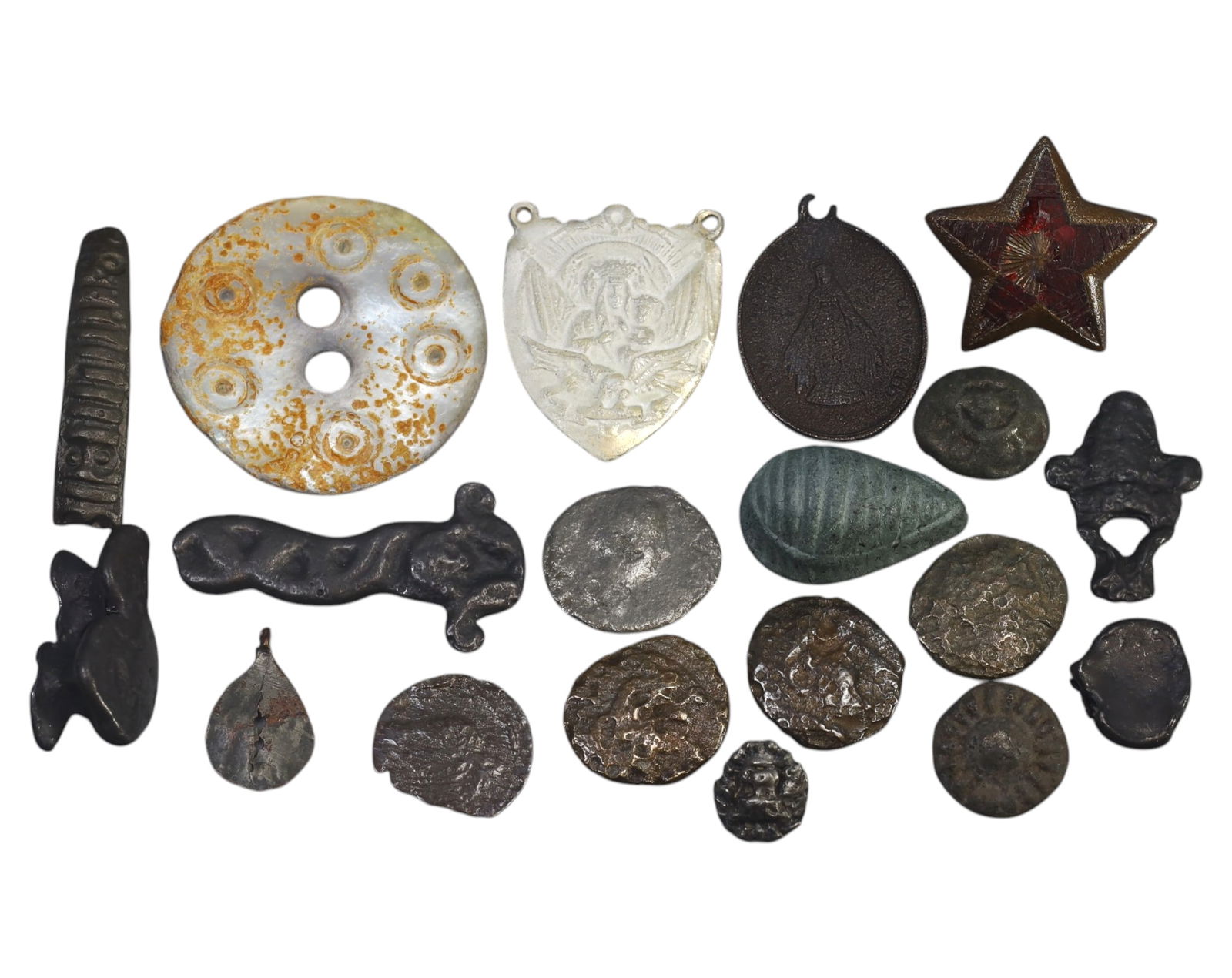 ANCIENT & HISTORICAL: Mixed Metal Relics & Coins - 19 Pieces, Various Periods (1 of 1)
