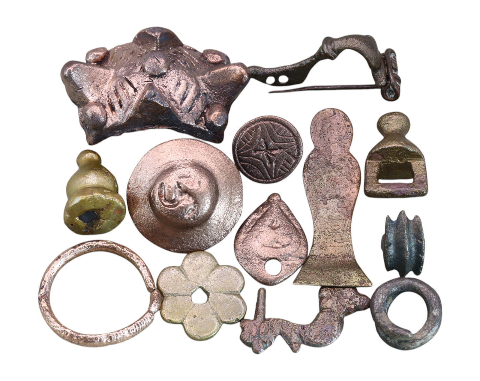 ANCIENT ROME & MEDIEVAL: Ornamental Mounts, Fibula & Bronze Relics (103g, 1.5-4.5cm, 13pcs) (1 of 1)