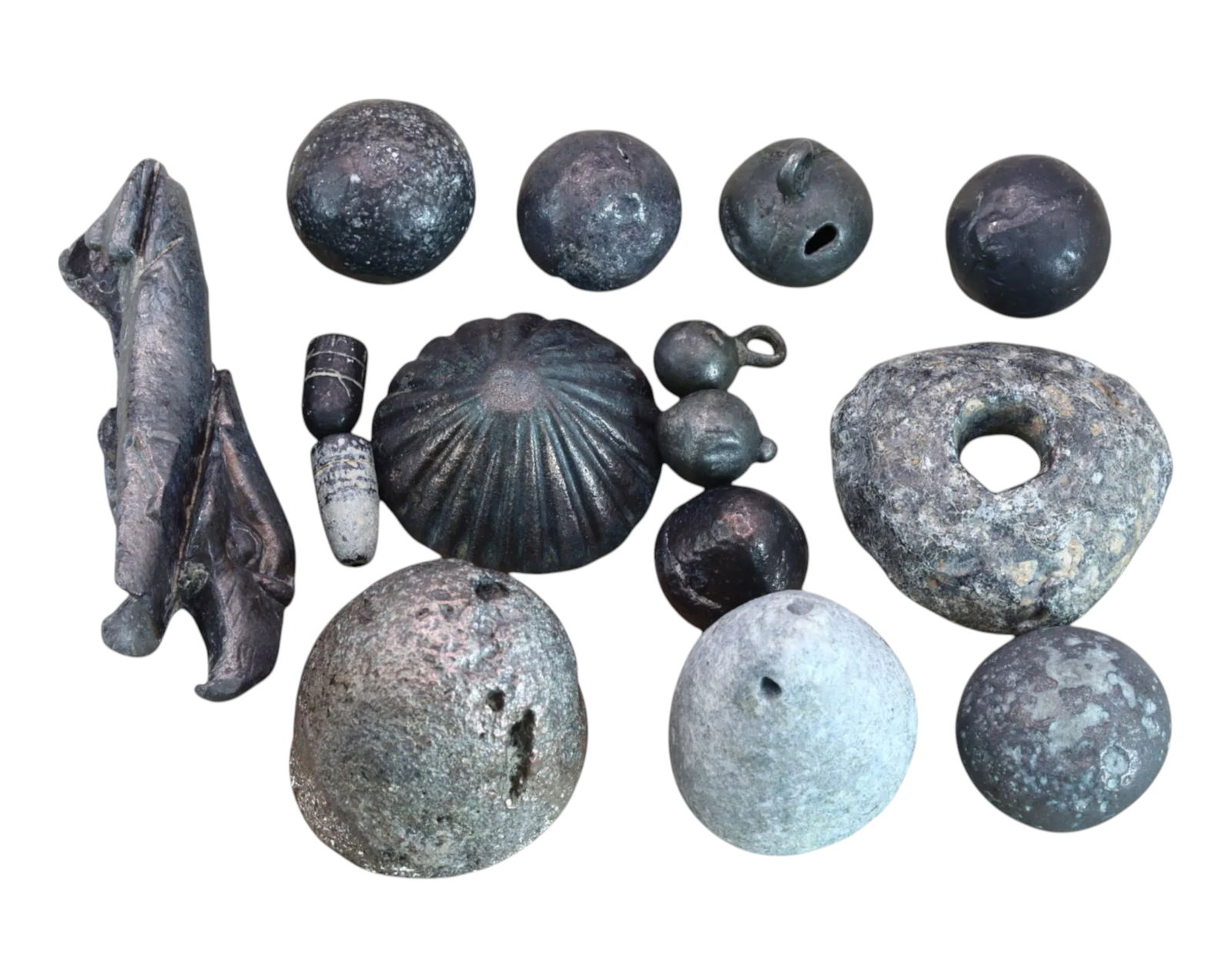 MEDIEVAL: Lead Pilgrim Tokens, Trade Weights & Fishing Net Sinkers 233g, 1-5cm (1 of 1)