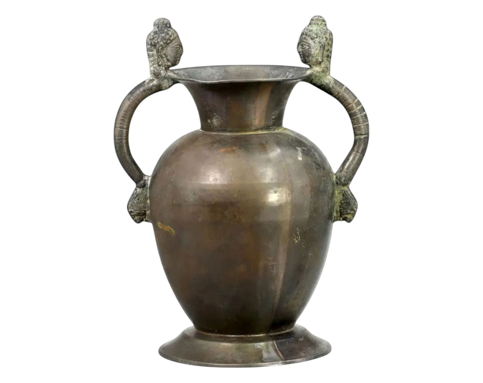 INDIA / SOUTHEAST ASIA: Bronze Ritual Water Vessel - Double-Handled, 16cm, 19th Century (1 of 3)