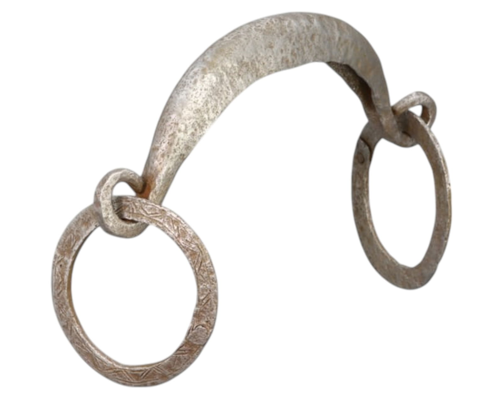 WEST AFRICA: Mande / Dogon Iron Currency Bracelet - Double-Ring Trade Piece, 1.5-12.5cm, 64g (1 of 4)