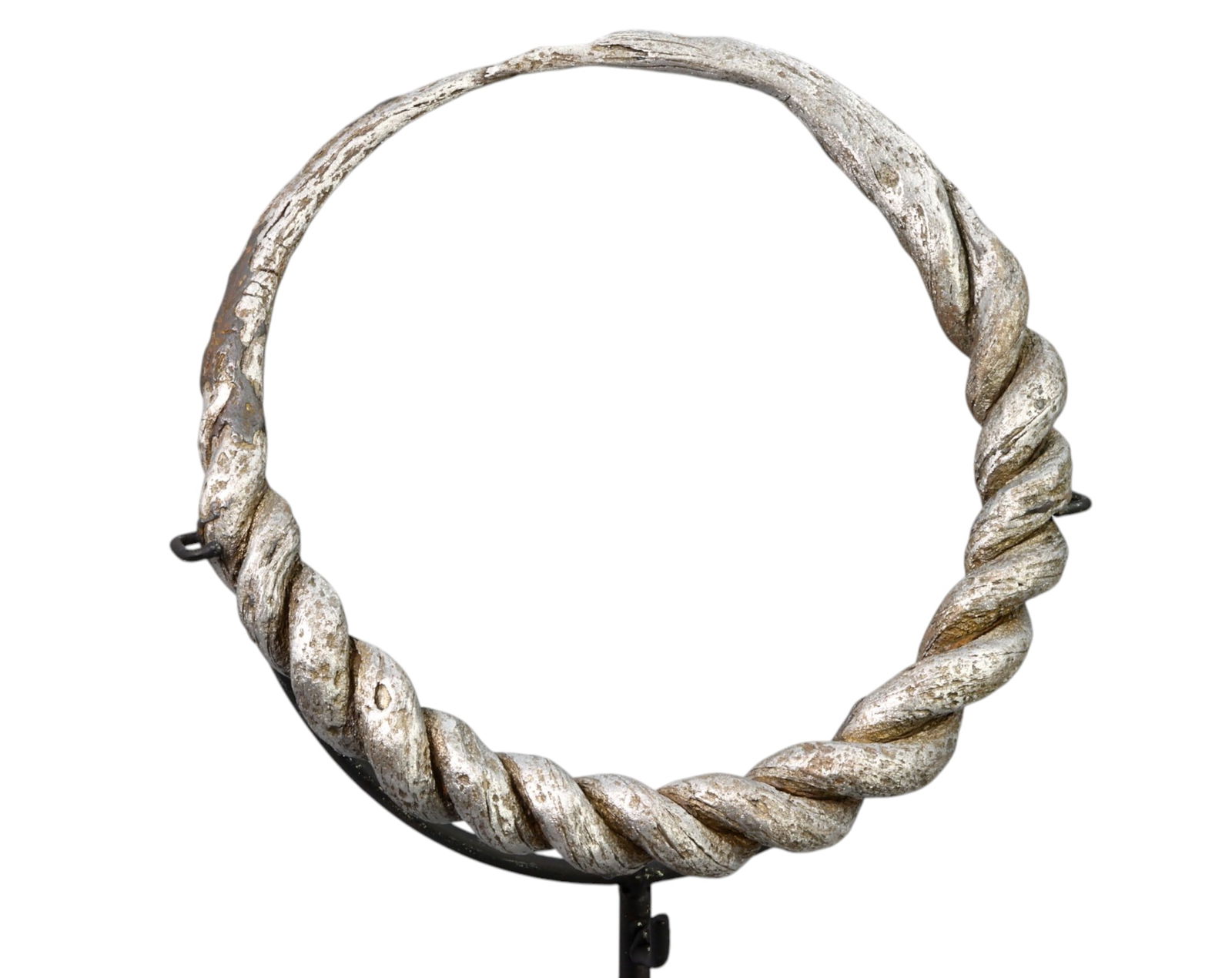 WEST AFRICA: Twisted Silver-Alloy Currency Torque - 19th-20th Century, 10-10.5cm, 136g (1 of 3)