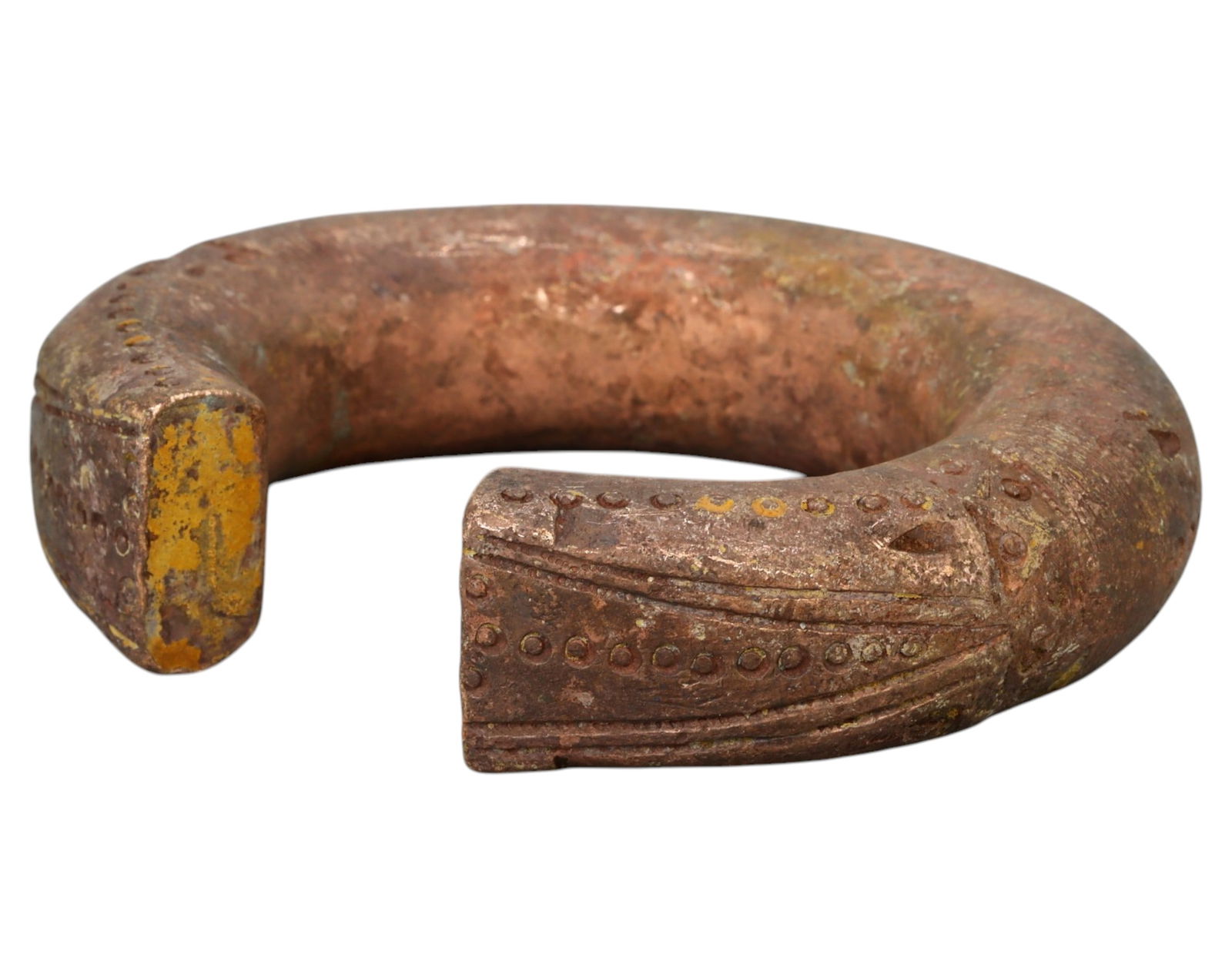 WEST AFRICA: Bamum Heavy Bronze Open Currency Bracelet - 19th Century, 336g, 8cm (1 of 3)