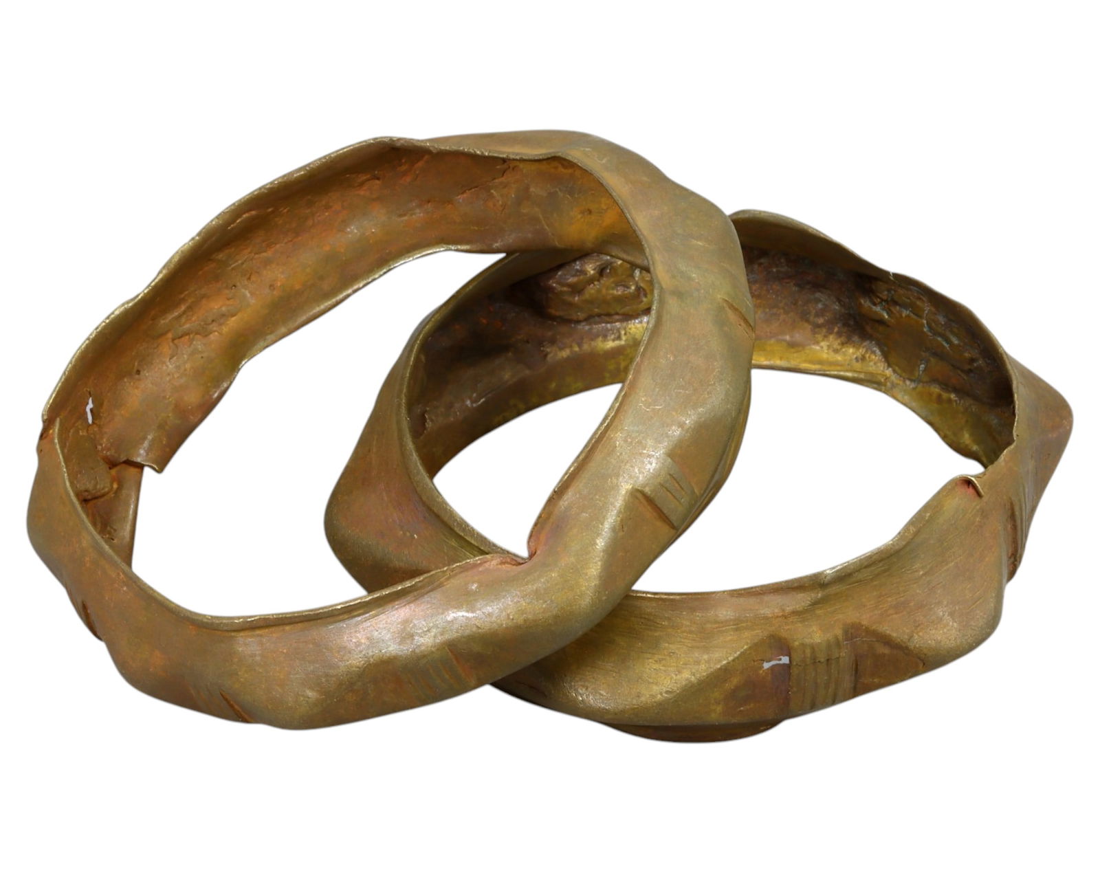 WEST AFRICA: Hausa Bronze Currency Bracelets (Set of 2) - 19th-20th Century, 7.5-9cm, 102g (1 of 1)