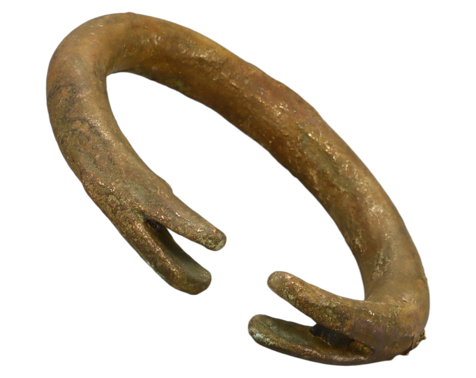 WEST AFRICA: Yoruba "Two-Prong" Bronze Currency Bracelet - 19th-20th Century, 9.5-10cm, 279g (1 of 2)