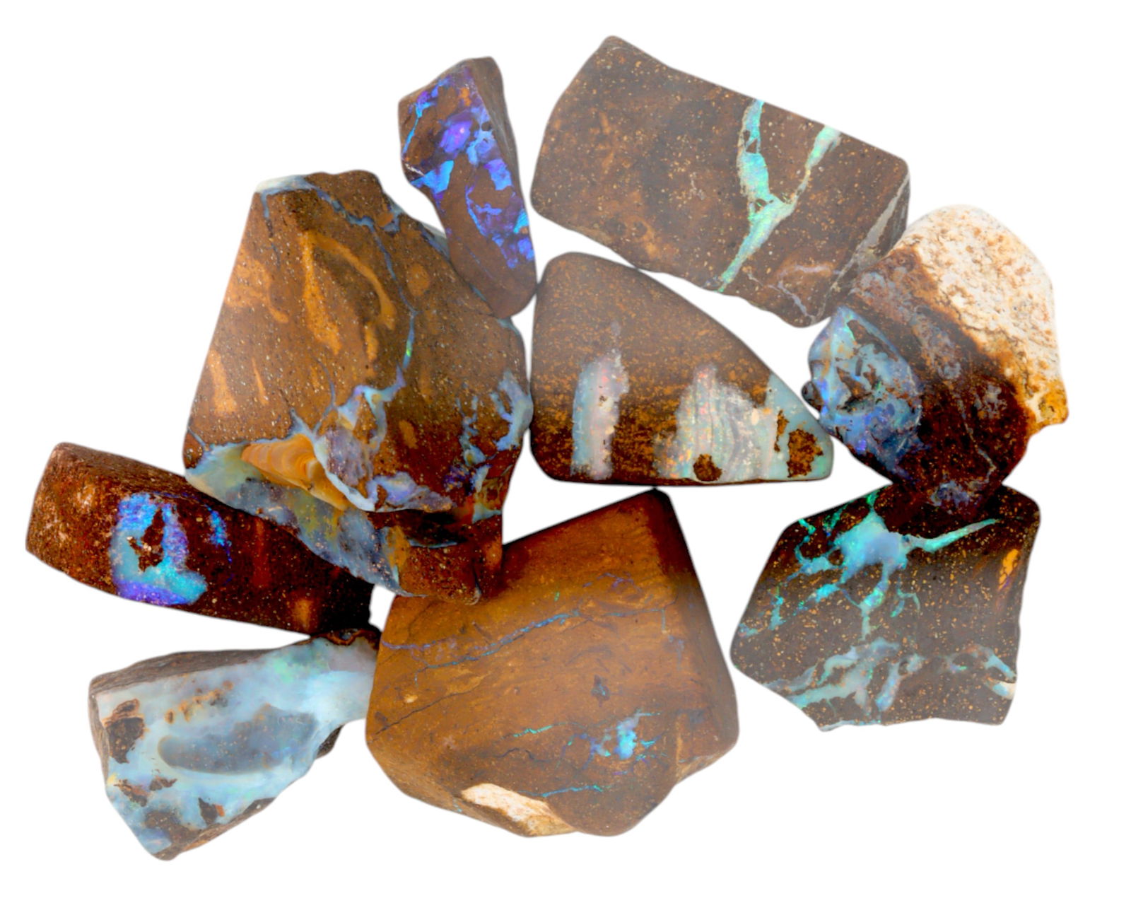 AUSTRALIAN MATRIX BOULDER OPAL - Rough Lot, 33g, 1-2.6cm (Images Taken Wet) (1 of 1)