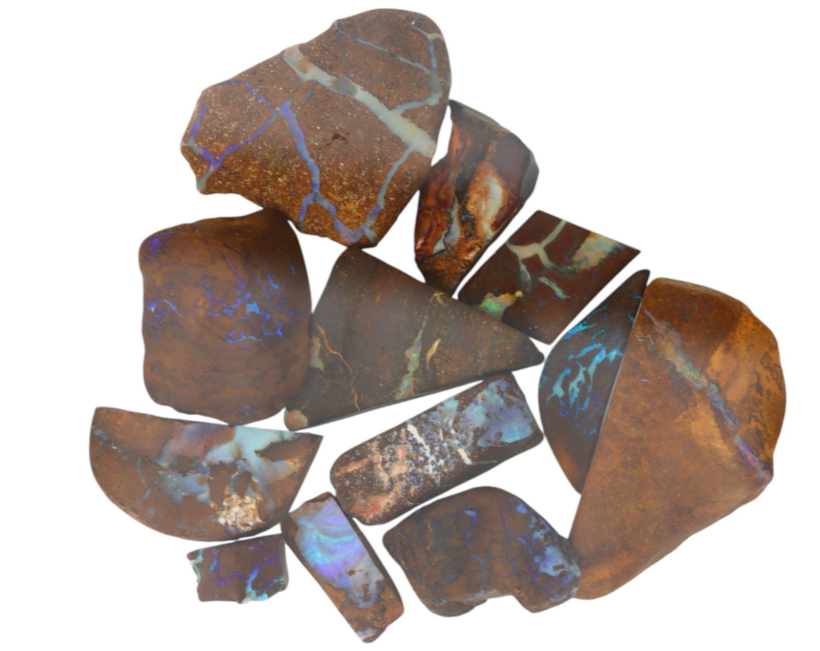 AUSTRALIAN MATRIX BOULDER OPAL - Rough Lot, 44g, 1-3.55cm (Images Taken Wet) (1 of 1)