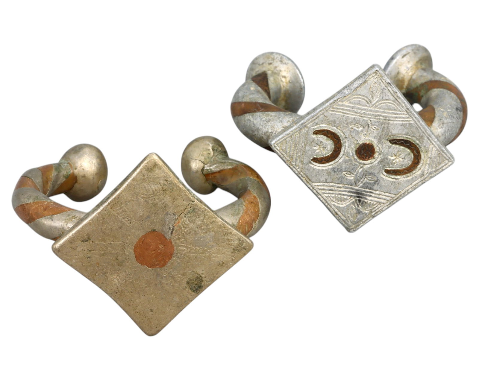 WEST AFRICA: Akan / Baule People - Twisted Copper Alloy Currency Bracelets, 19th-20th Century (1 of 2)