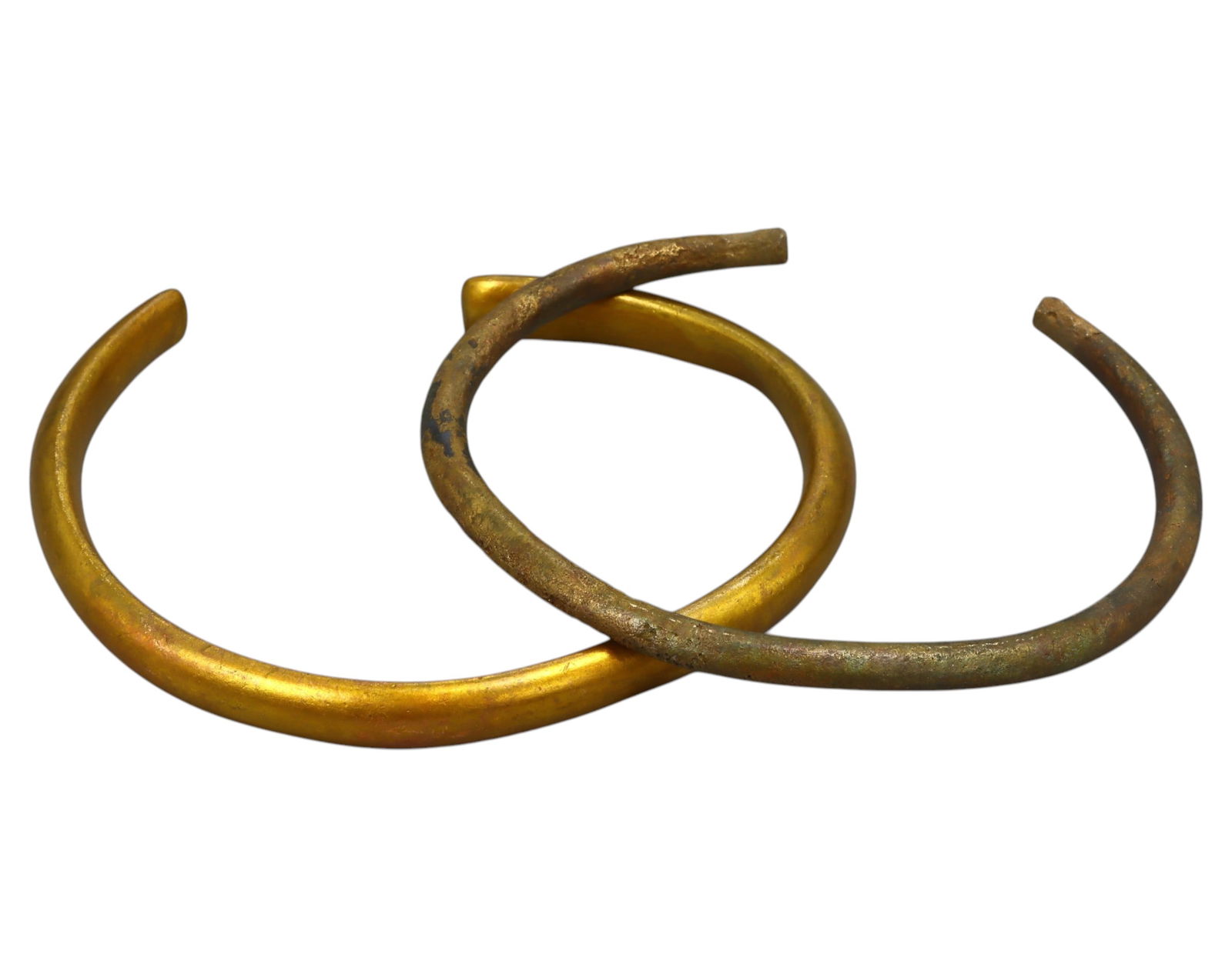 WEST AFRICA: Akan Gold-Dusted Bronze Currency Bracelets - 19th-20th Century, 8-9.5cm, 125g (1 of 2)