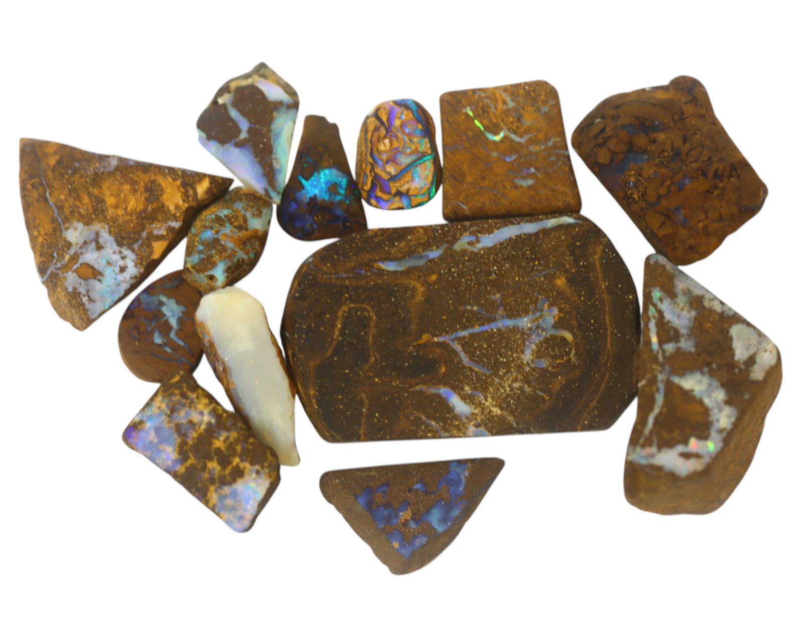 AUSTRALIAN MATRIX BOULDER OPAL - Rough Lot, 44g, 1-3.7cm (Images Taken Wet) (1 of 1)
