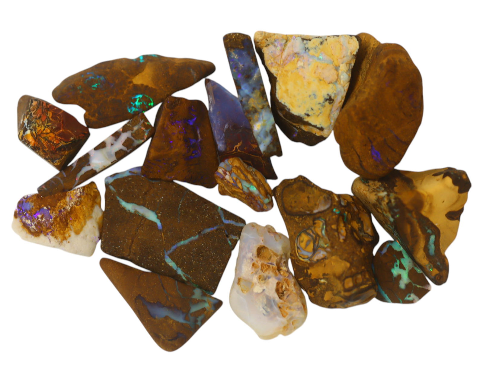 AUSTRALIAN MATRIX BOULDER OPAL - Rough Lot, 38g, 1-2.2cm (Images Taken Wet) (1 of 1)