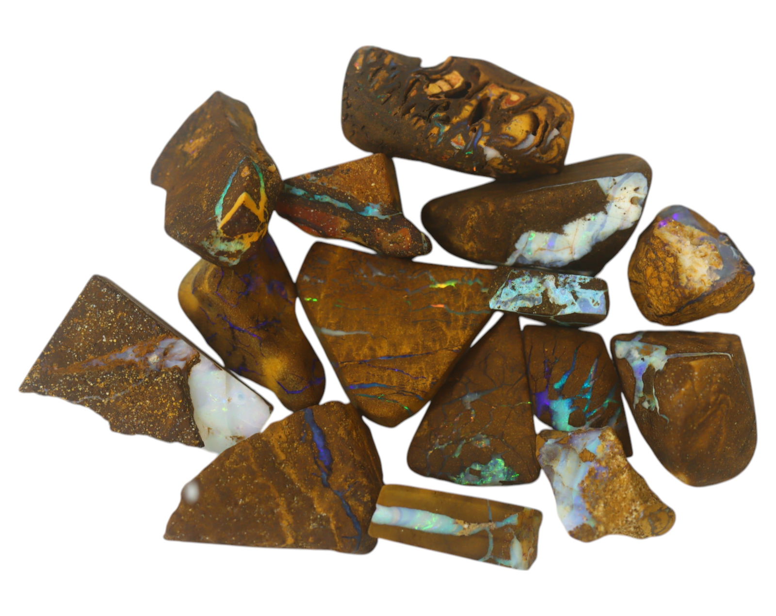 AUSTRALIAN MATRIX BOULDER OPAL - Rough Lot, 34g, 1-2.2cm (Images Taken Wet) (1 of 1)
