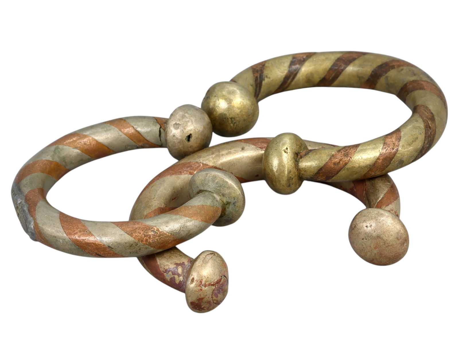 WEST AFRICA: Fulani / Tuareg People - Twisted Copper Alloy Currency Bracelets, 19th-20th Century (1 of 1)