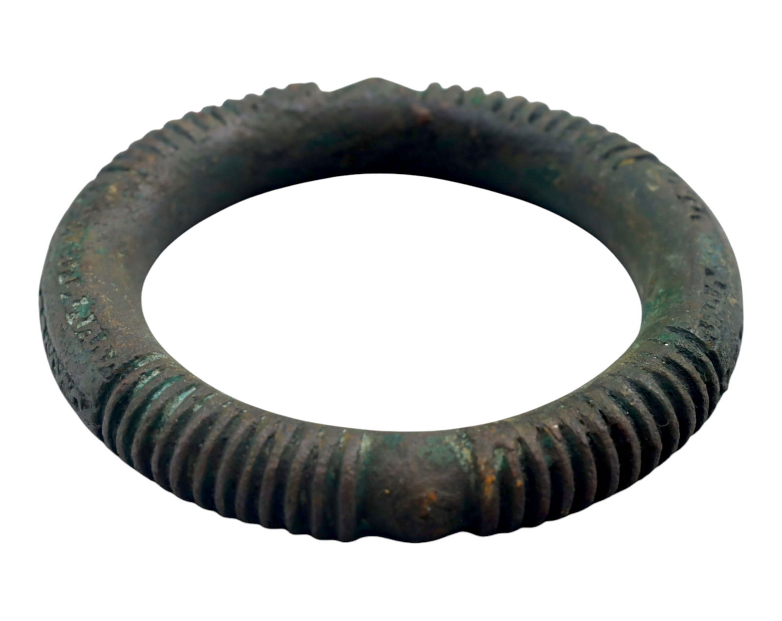WEST AFRICA: Ribbed Bronze Currency Bracelet - 8cm, 206g, Circa 16th-19th Century (1 of 3)
