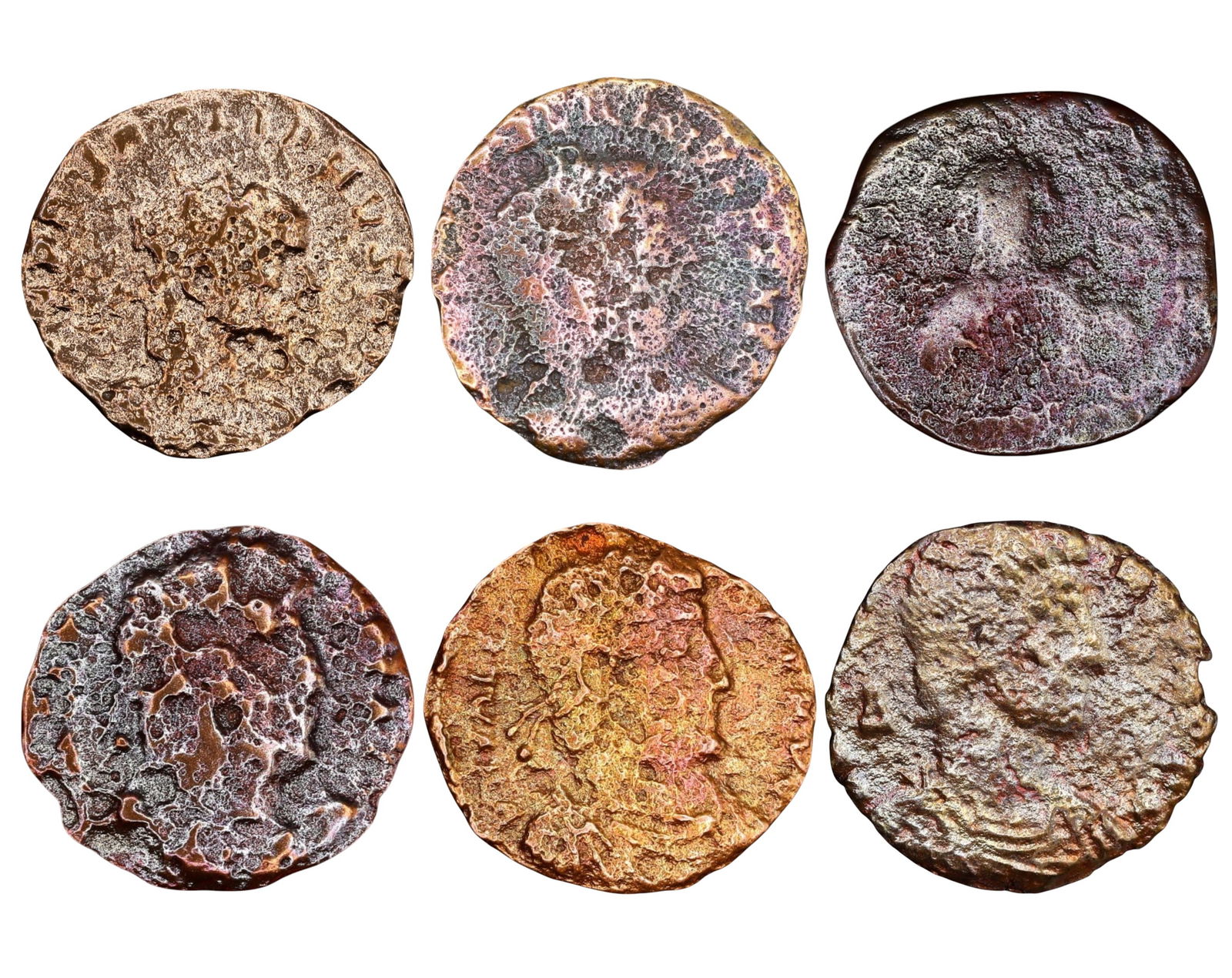 ROMAN EMPIRE: Lot of 6 AE Coins - Late Imperial Issues, 17-20mm (1 of 3)