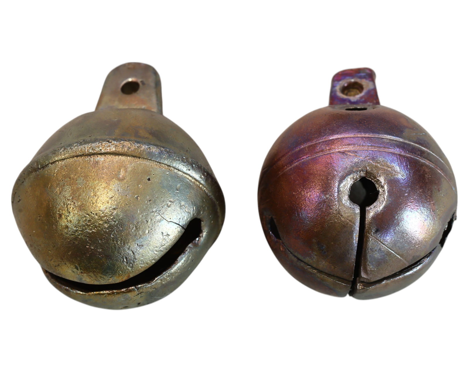 ANTIQUE BRONZE SLEIGH BELLS - 19th Century (Set of 2, 4-4.4cm, 72g) (1 of 2)