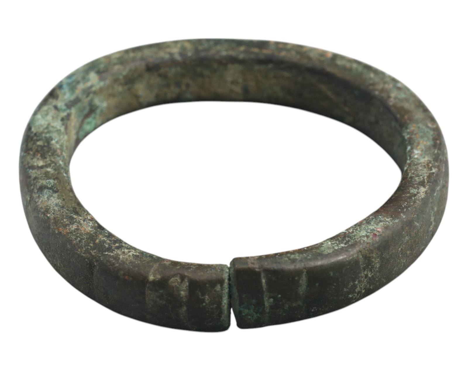 ANCIENT AFRICA: Heavy Bronze Manilla Currency Bracelet - 8cm, 180g (1 of 4)
