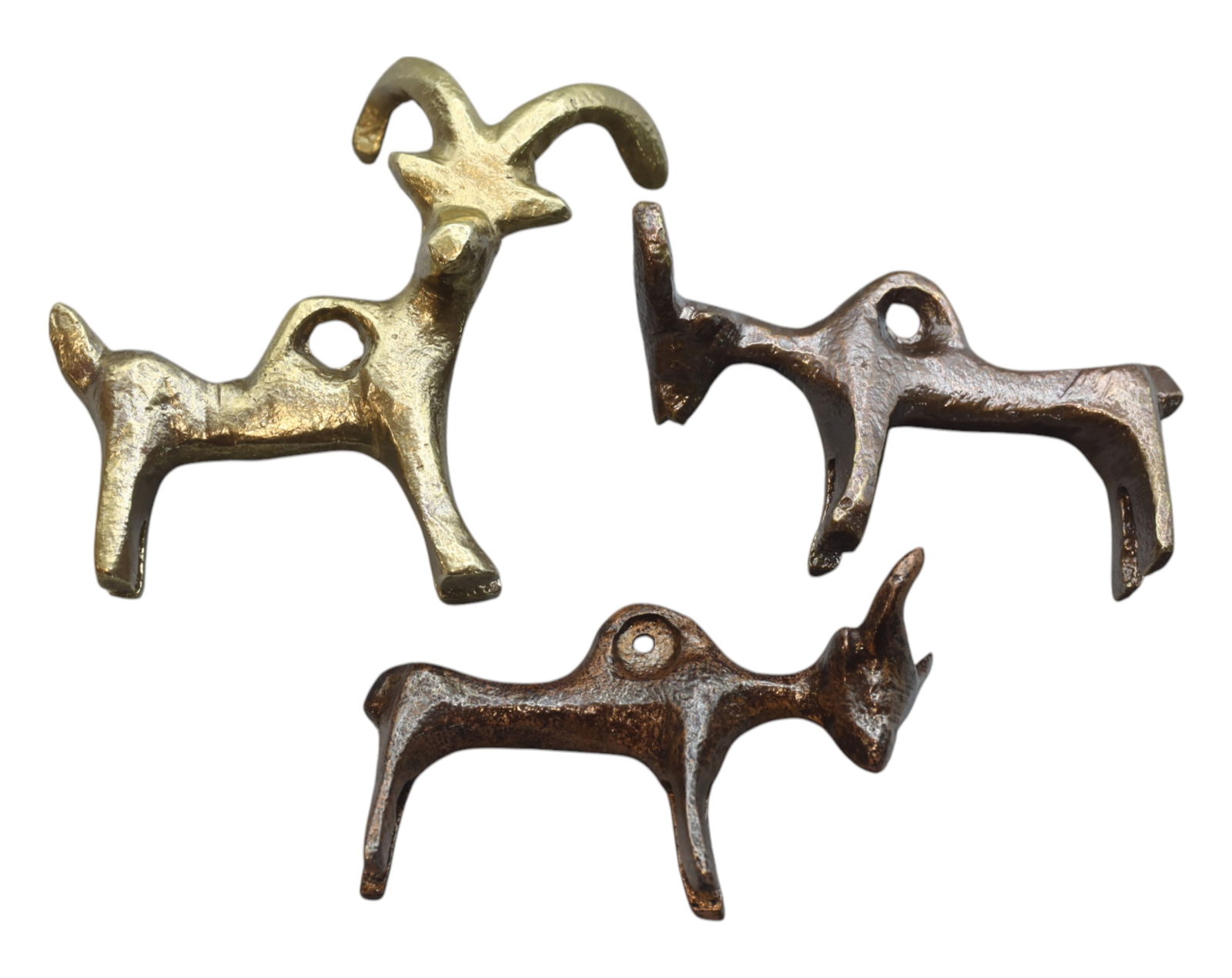 VINTAGE: 3 Bronze Zoomorphic Pendants - 4.2-4.9cm, 51g (1 of 2)