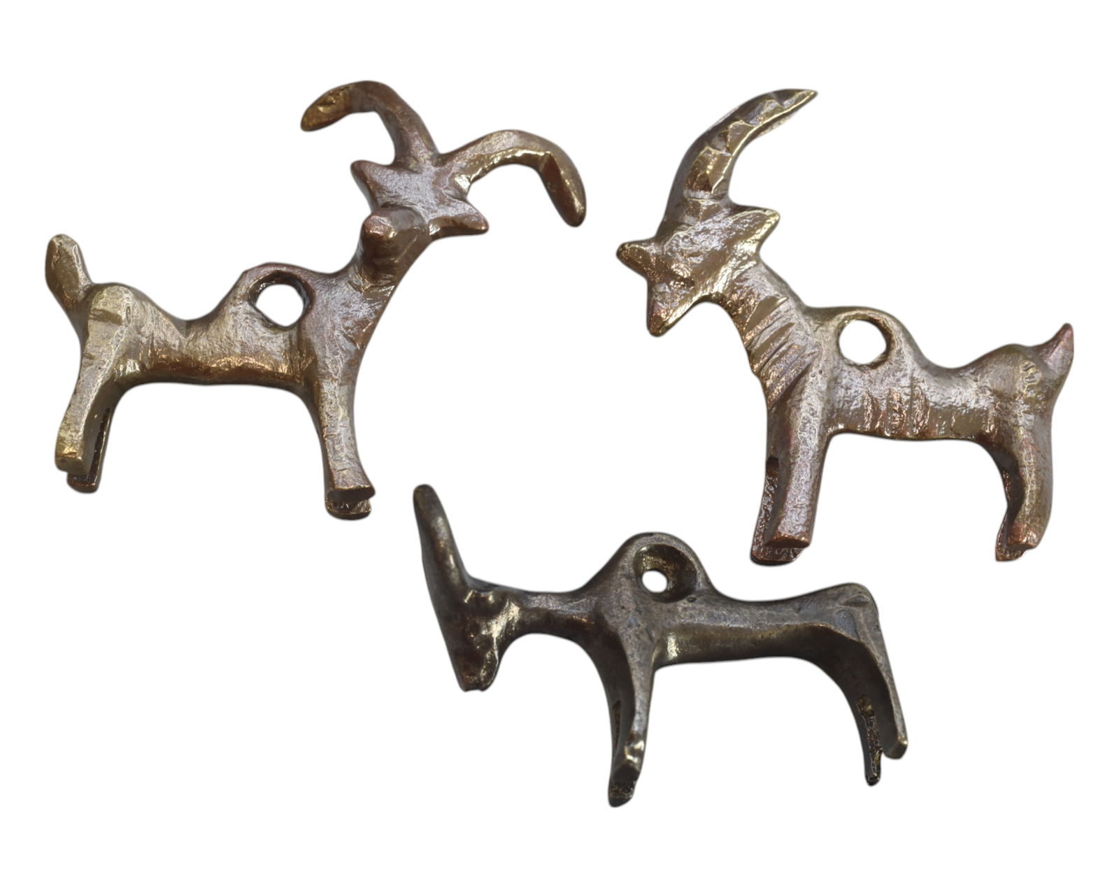 VINTAGE: 3 Bronze Zoomorphic Pendants - 4.4-5.1cm, 55g (1 of 2)
