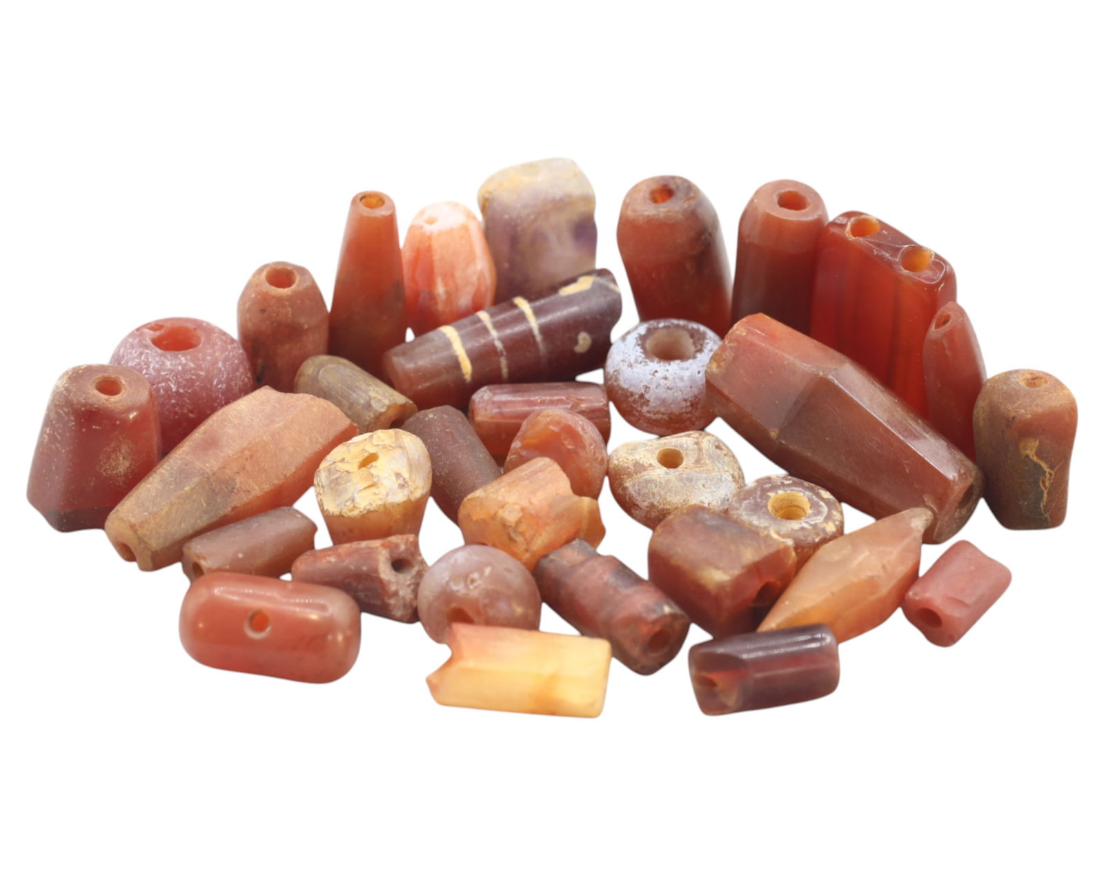 MEDITERRANEAN/ASIA: Antique Carnelian Beads - 52g, 0.5-1.5cm, 18th-19th Century (1 of 1)