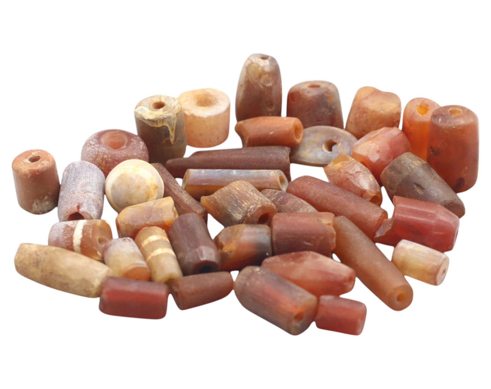 MEDITERRANEAN/ASIA: Antique Carnelian Beads - 50g, 0.5-2.5cm, 18th-19th Century (1 of 1)