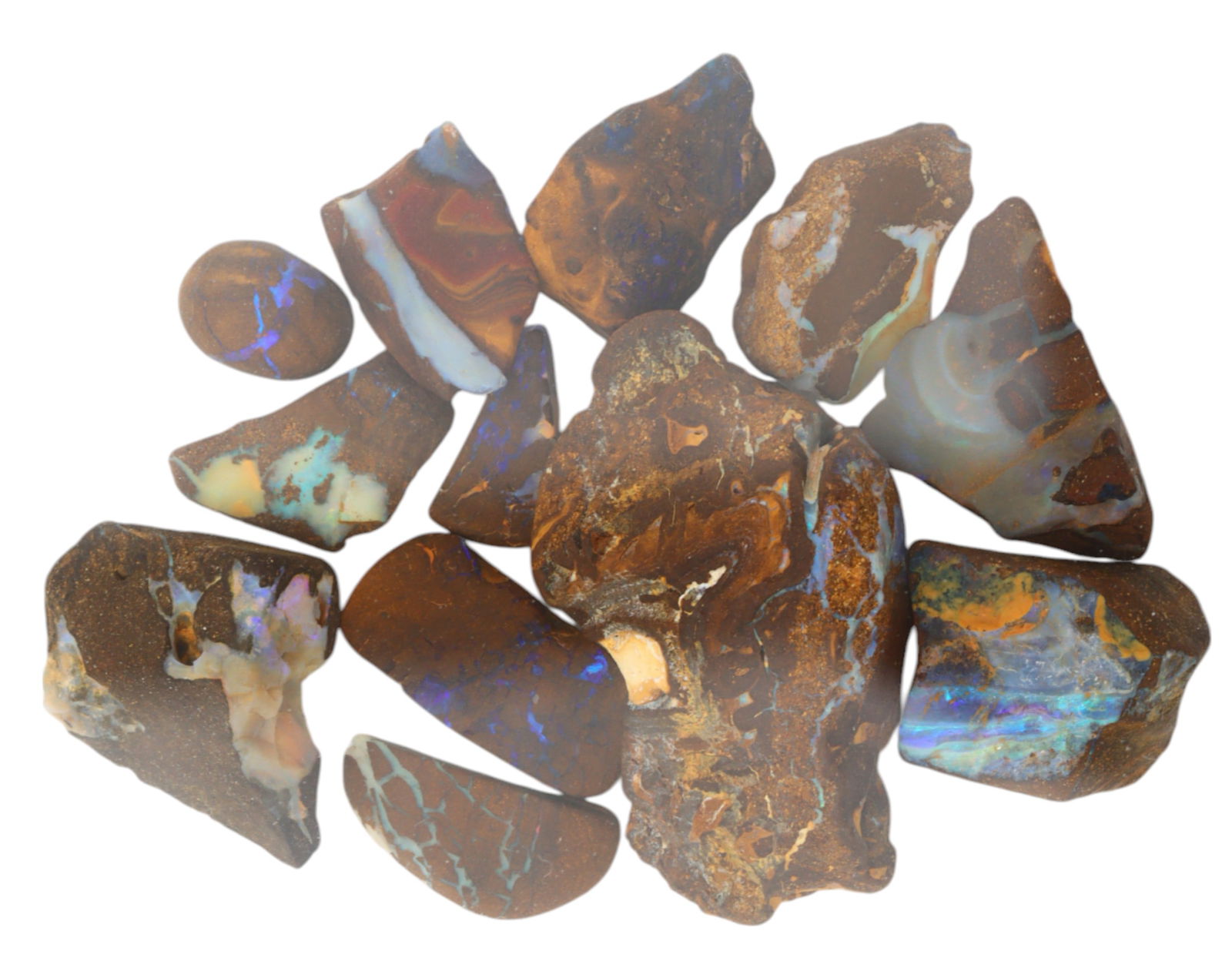 AUSTRALIAN MATRIX BOULDER OPAL - Rough Lot, 51g, 1-4cm (Images Taken Wet) (1 of 1)