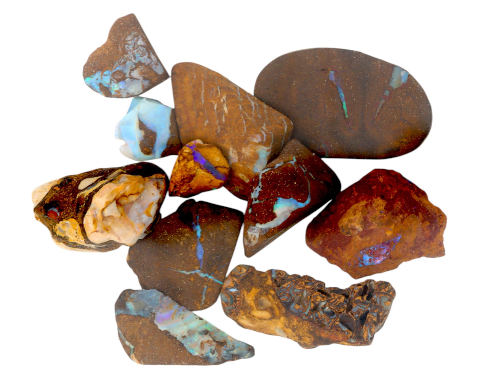 AUSTRALIAN MATRIX BOULDER OPAL - Rough Lot, 45g, 1-3.2cm (Images Taken Wet) (1 of 1)