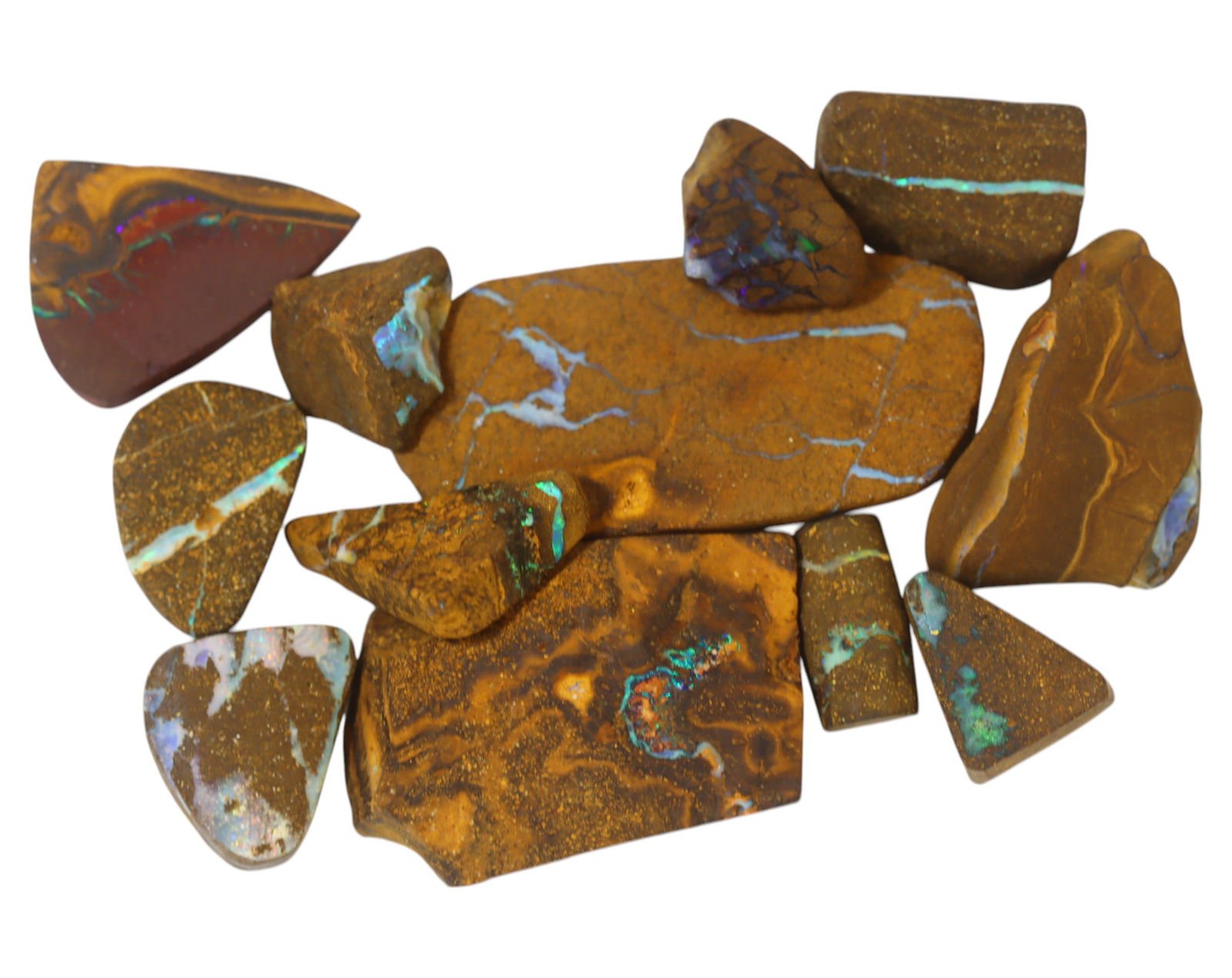 AUSTRALIAN MATRIX BOULDER OPAL - Rough Lot, 57g, 1-4.3cm (Images Taken Wet) (1 of 1)