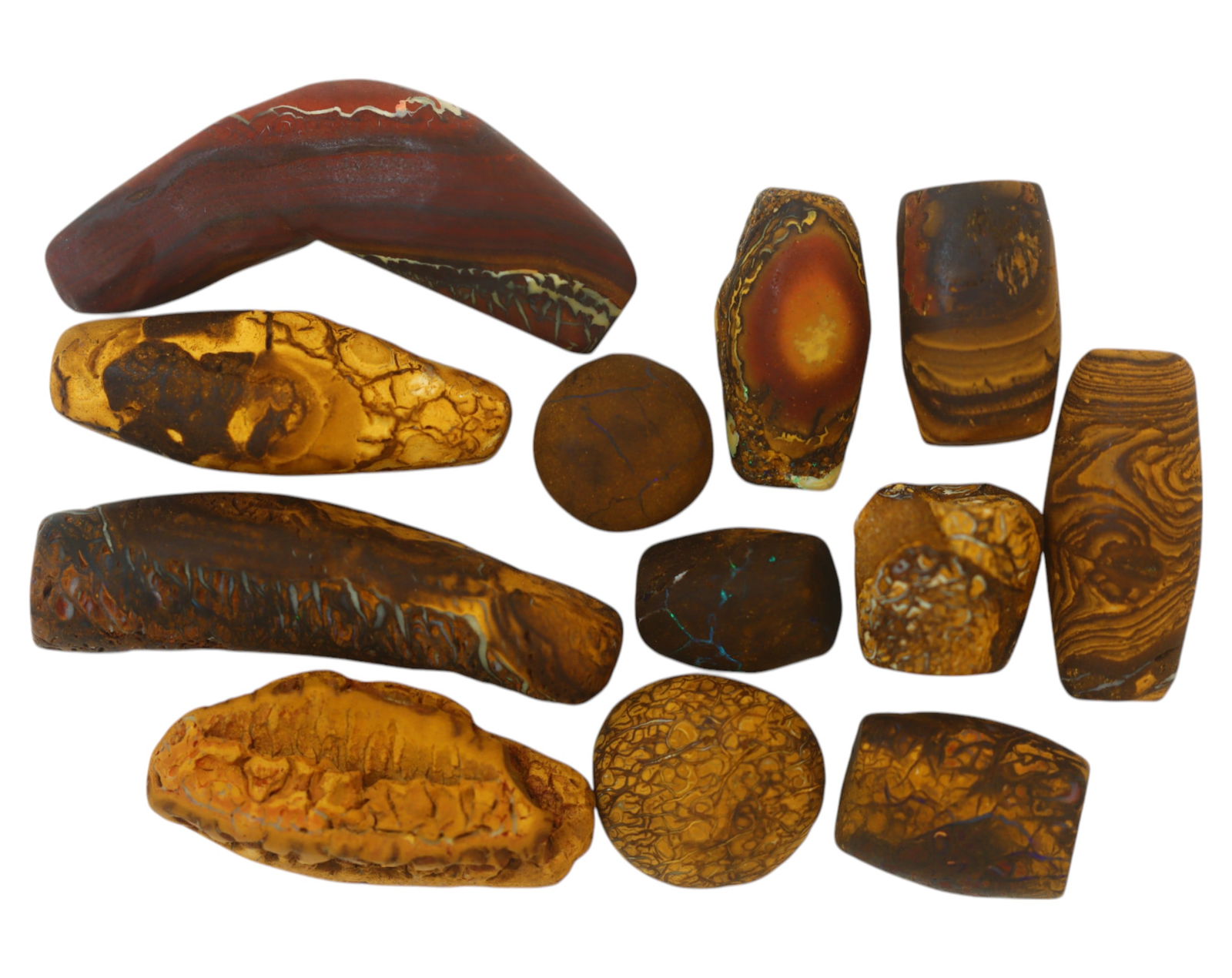 AUSTRALIA: Matrix Boulder Opal Preform Rough Lot, 50g, 1-3.7cm Each (1 of 1)