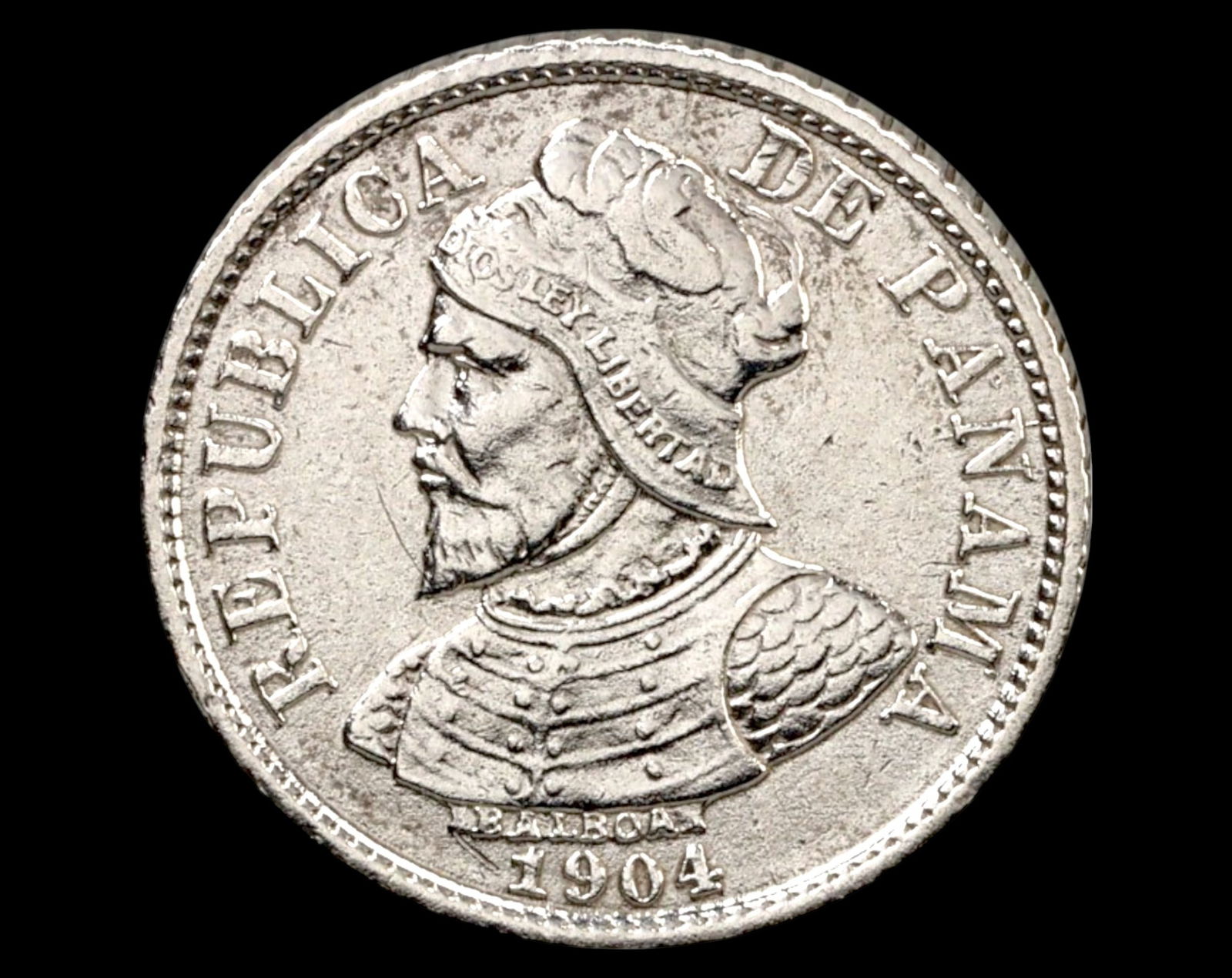 PANAMA: Silver 5 Centesimos de Balboa Coin - 1904 (1 of 3)