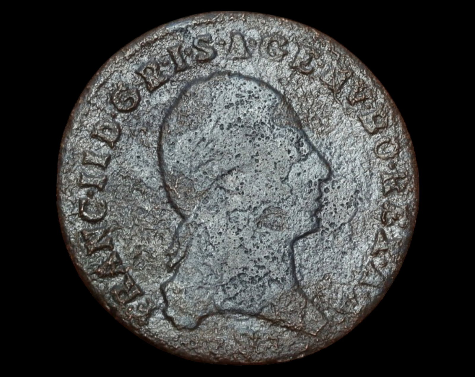 AUSTRIA: Franz II - Copper 1 Kreuzer Coin, 1800 S, Kremnitz Mint: A copper 1 Kreuzer Coin struck in 1800 under Emperor Franz II at the Kremnitz Mint (S mintmark). The obverse features a left-facing bust of Franz II, surrounded by his imperial titles, marking his aut