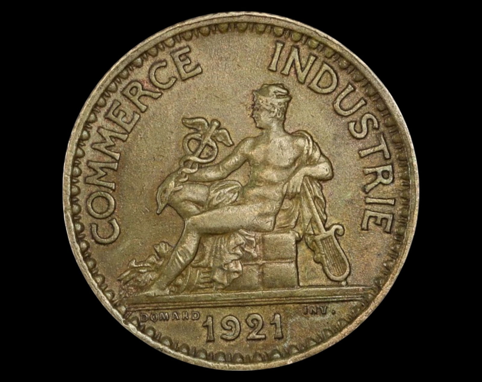 FRANCE: 1 Franc - Chambre de Commerce Coin, 1921, 23mm, 4.1g (1 of 3)