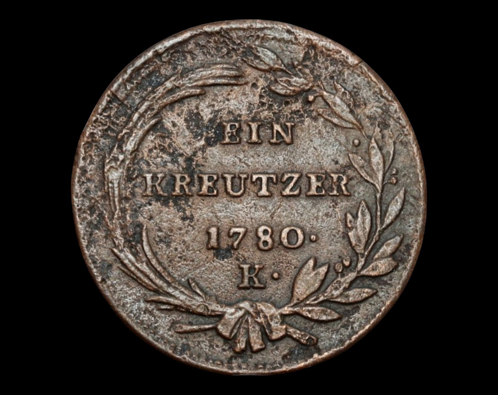 AUSTRIA: Joseph II - Copper 1 Kreuzer Coin Coin, 1780 K, Kremnitz Mint (1 of 3)