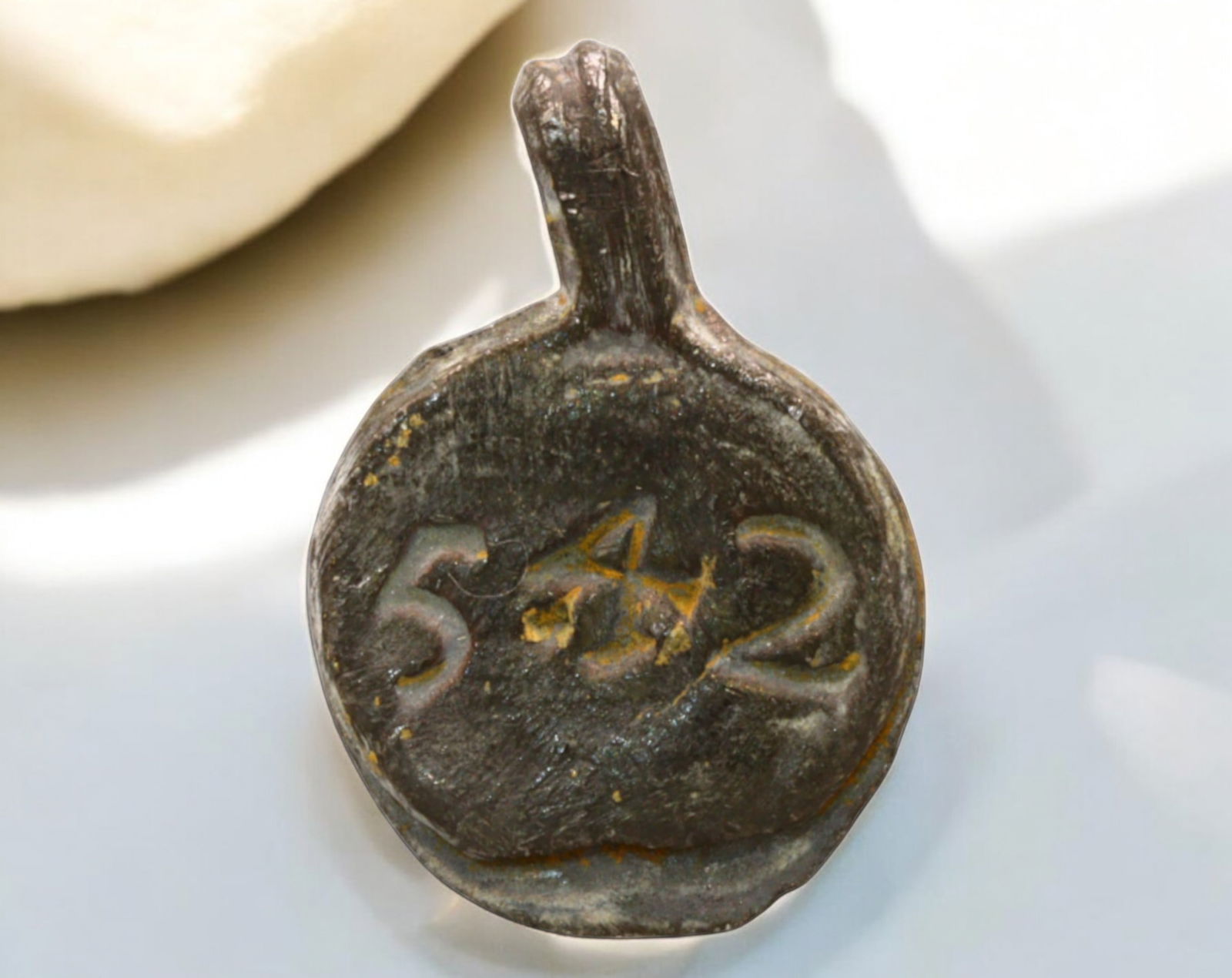 BYZANTINE EMPIRE: Lead Seal with Monogram & Numeric Inscription, 11th-12th Century (1 of 3)