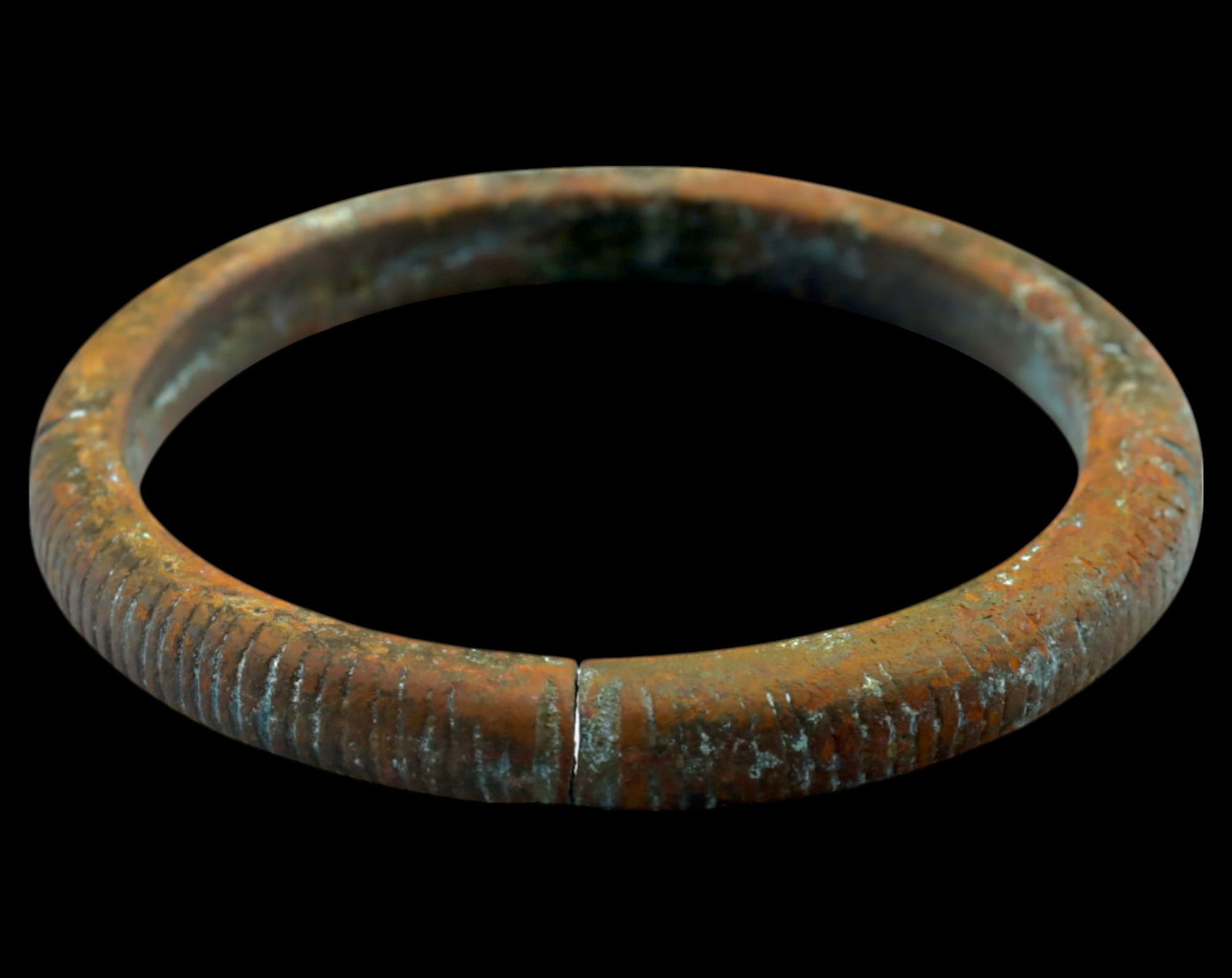 WEST AFRICA: Ribbed Bronze Currency Bracelet - 7.5-8cm, 108g, Circa 16th-19th Century (1 of 3)