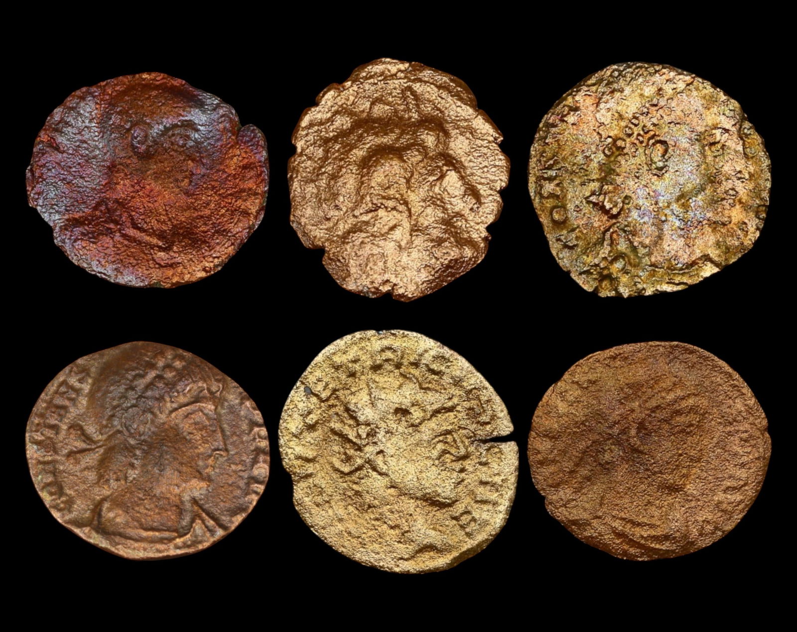 ROMAN EMPIRE: Lot of 6 AE Coins - Gloria Exercitus & Victory Types, 13-16mm (1 of 3)