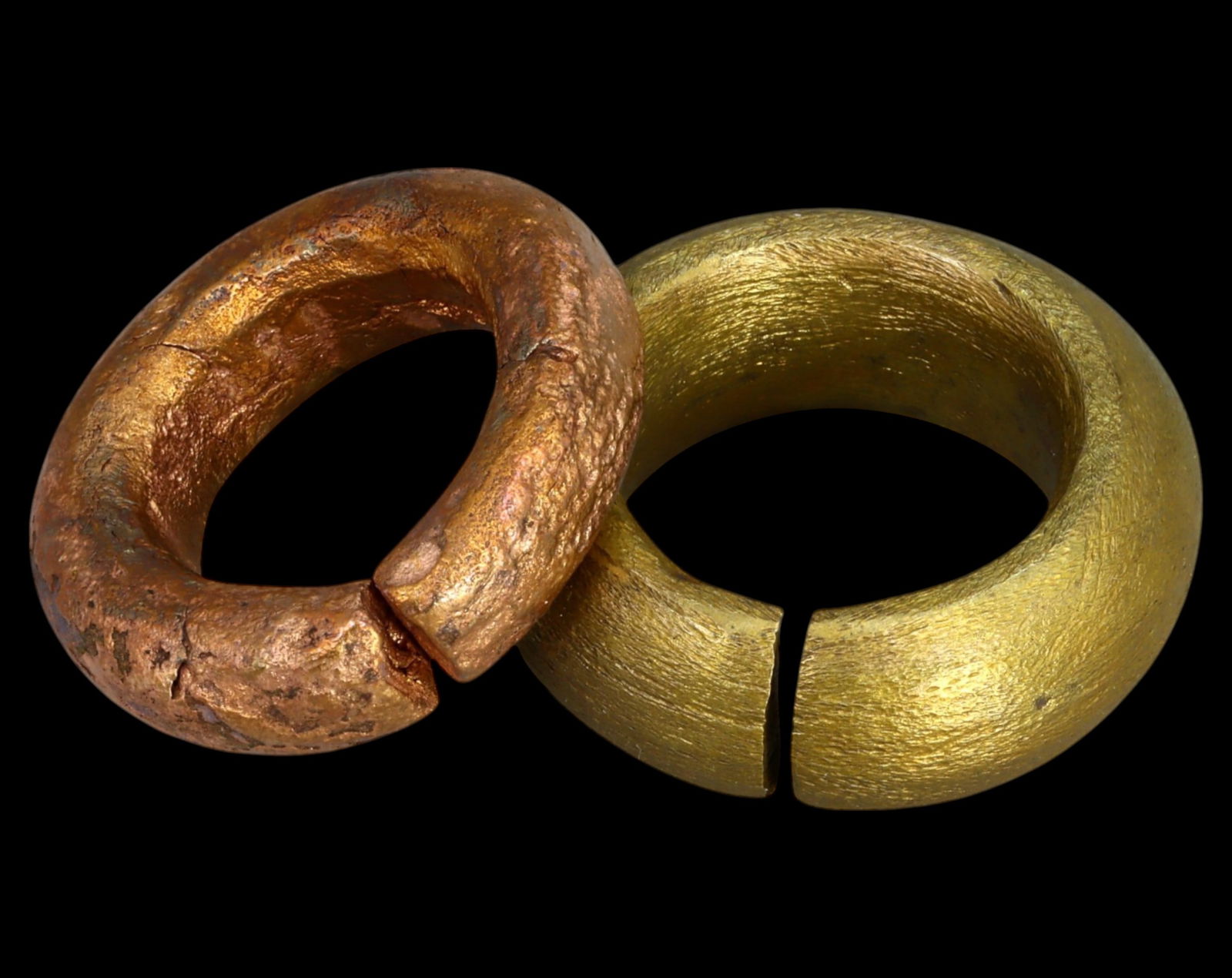 ANCIENT EUROPE: Bronze Proto-Ring Money - Early Trade Currency, 2pcs, 3.4-3.7cm, 99g (1 of 1)