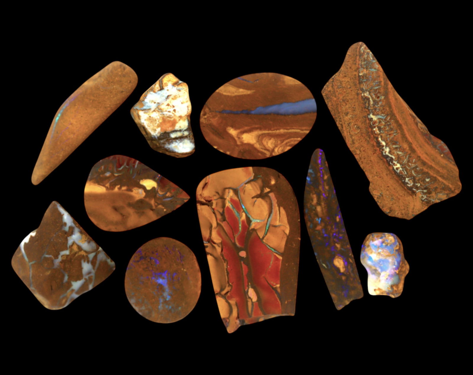 AUSTRALIA: Matrix Boulder Opal Preform Rough Lot, 28g, 1-3cm Each (1 of 1)